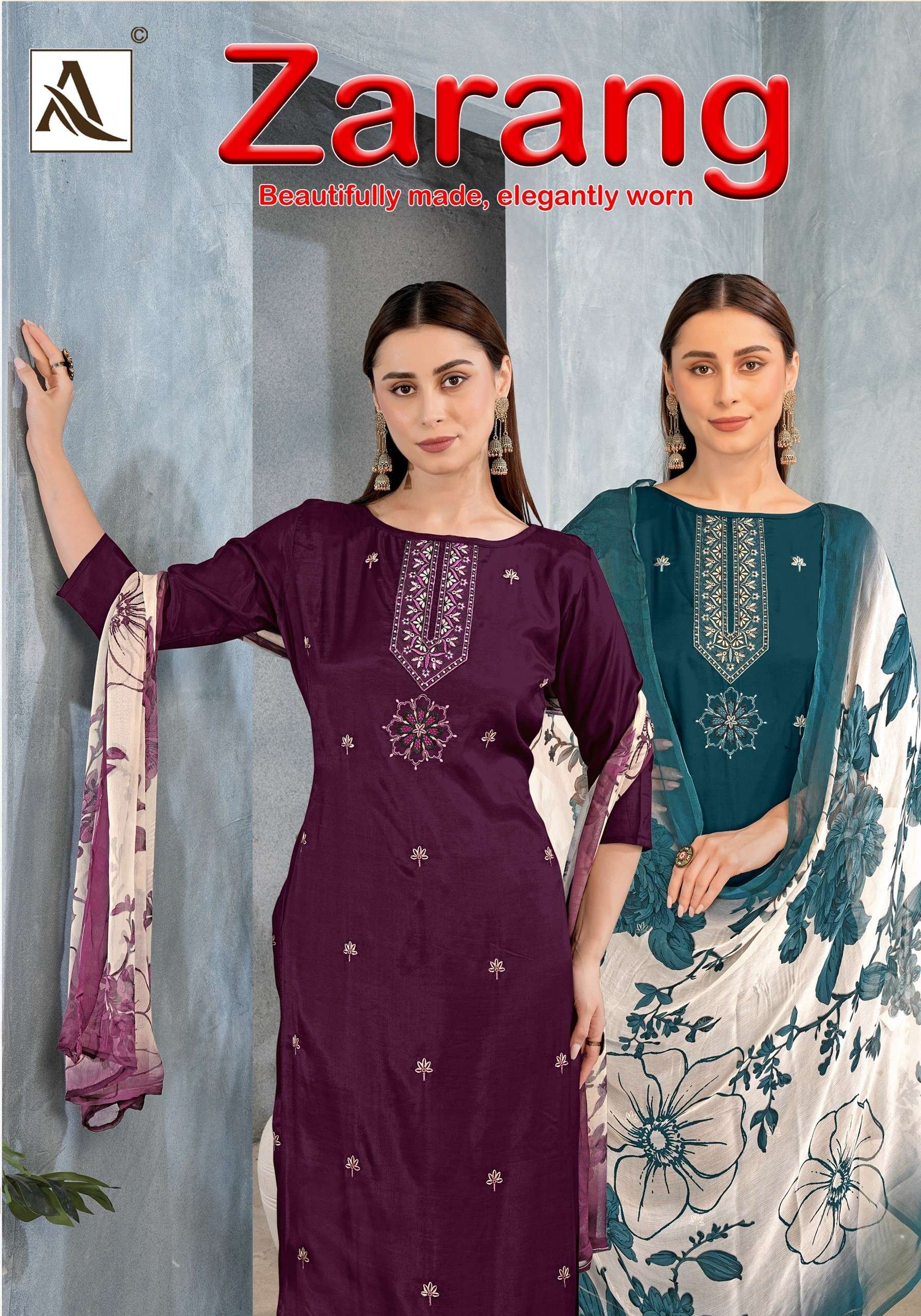 ALOK SUITS ZARANG VISCOSE DIGITAL PRINT WITH EMBRODERY WORK SUIT