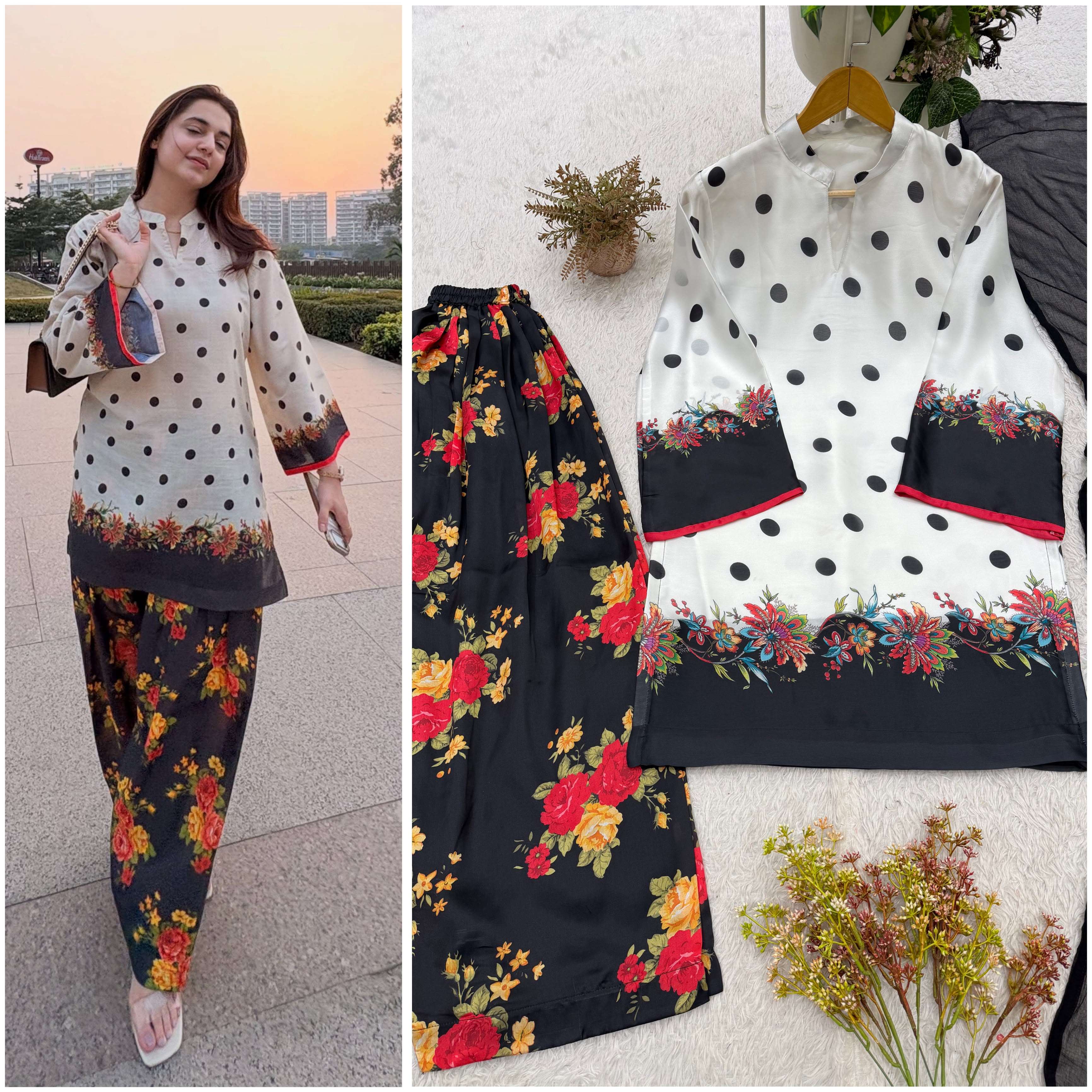 BE 520 GEORGETTE PRINTED TOP SALWAAR AND DUPATTA SET 