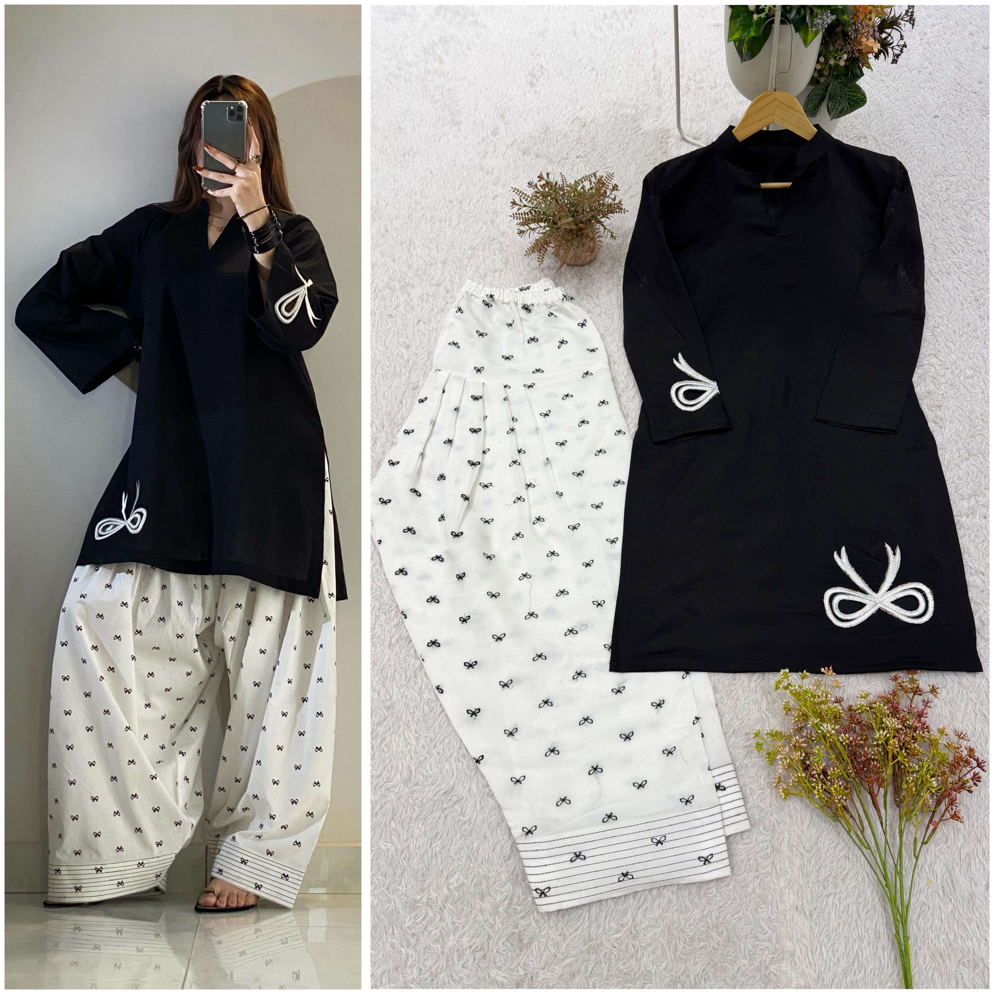 BE 521 CHANDERI SILK PREETY LOOKS LADIES TOP WITH FARSHI PLAZZO PAIR 