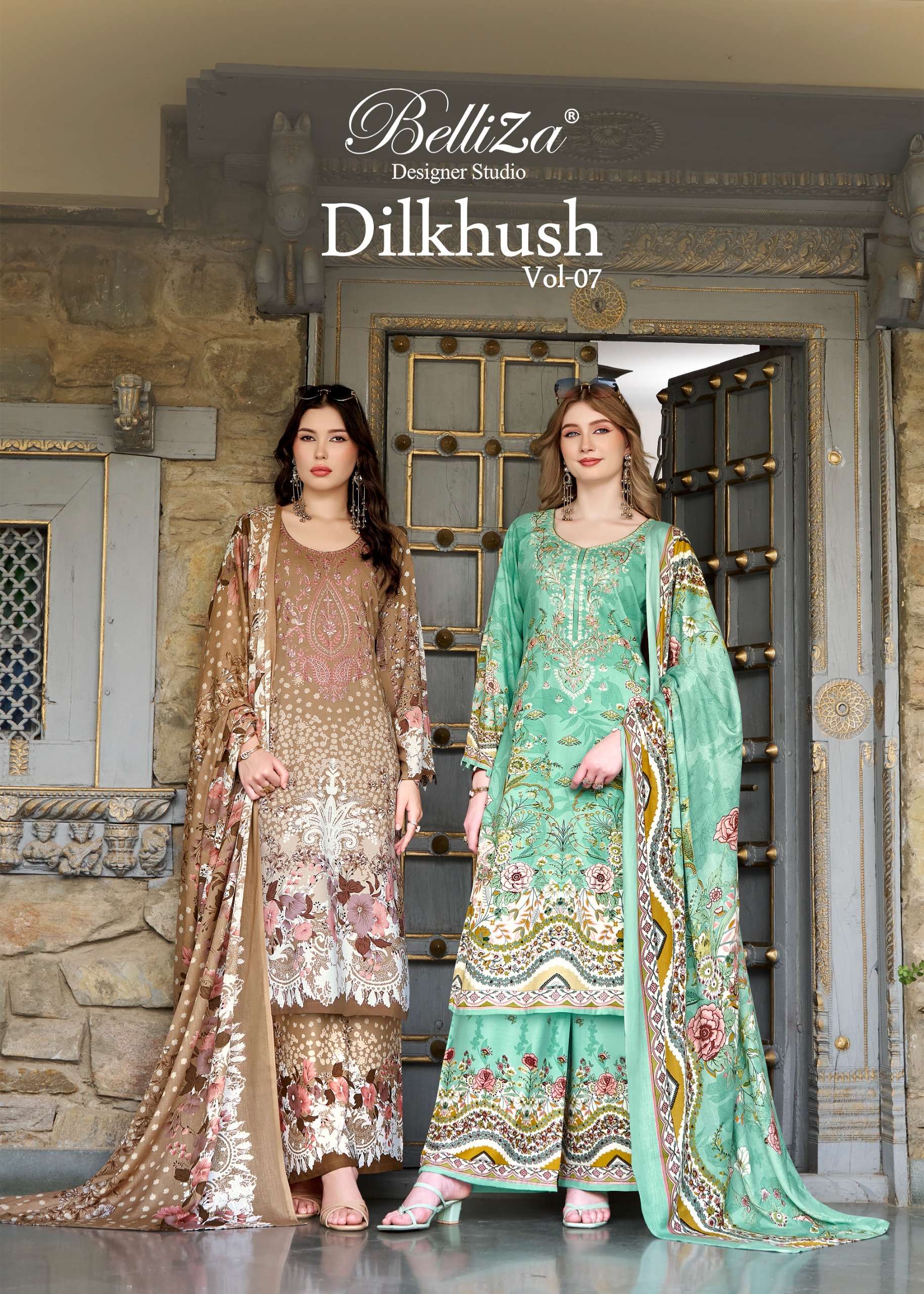 BELLIZA DESIGNER STUDIO DILKHUSH VOL 7 VISCOSE DIGITAL PRINTS WITH FANCY WORK SUIT 
