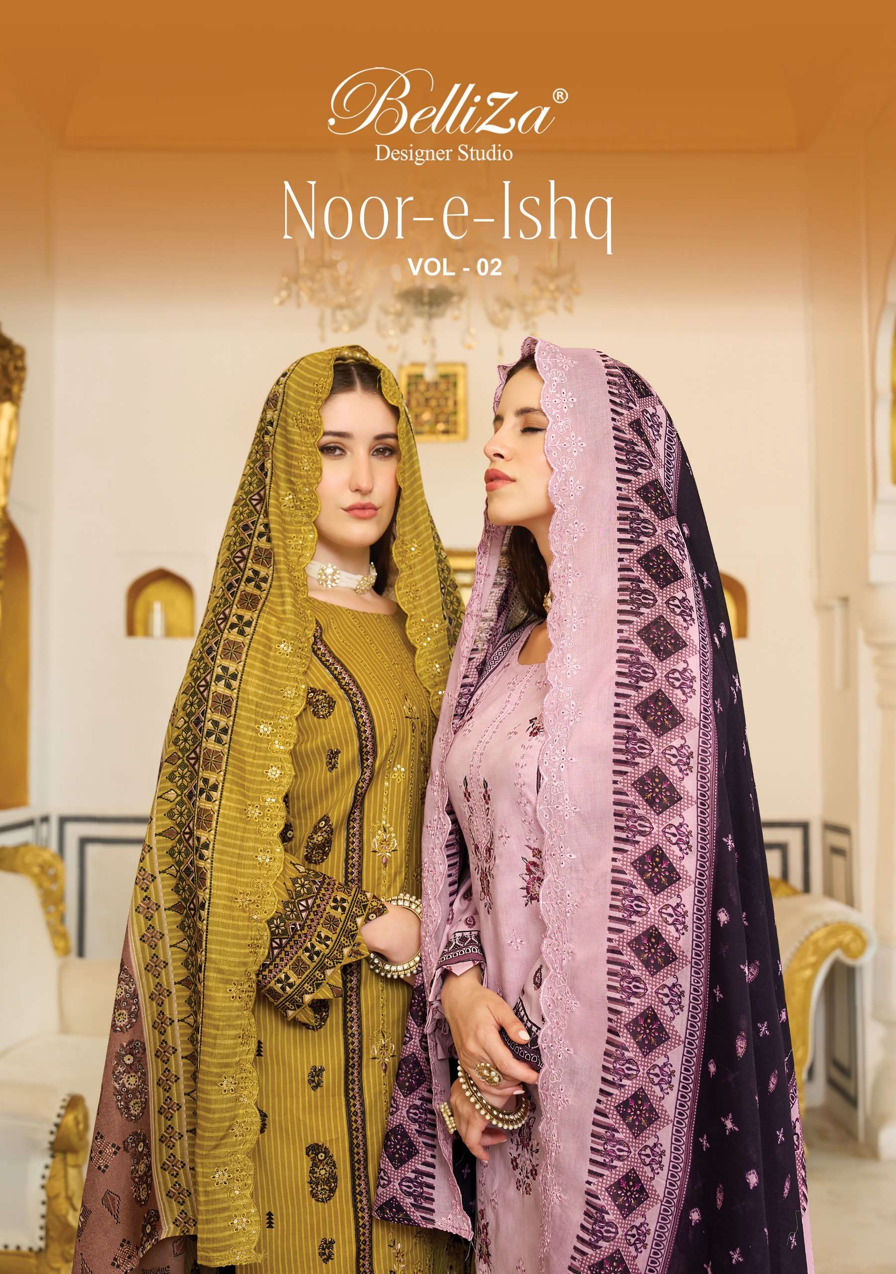 BELLIZA DESIGNER STUDIO NOOR E ISHQ VOL 2 COTTON DIGITAL PRINTS WITH EMBROIDERIES WORK SUIT