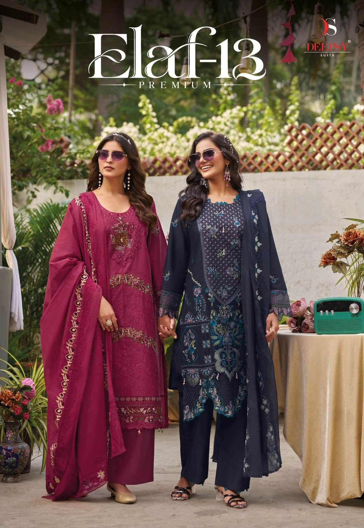 DEEPSY SUITS ELAF PREMIUM LUXURY LAWN COLLECTION VOL 13 COTTON EMBROIDERY DESIGNER WORKED SUIT 