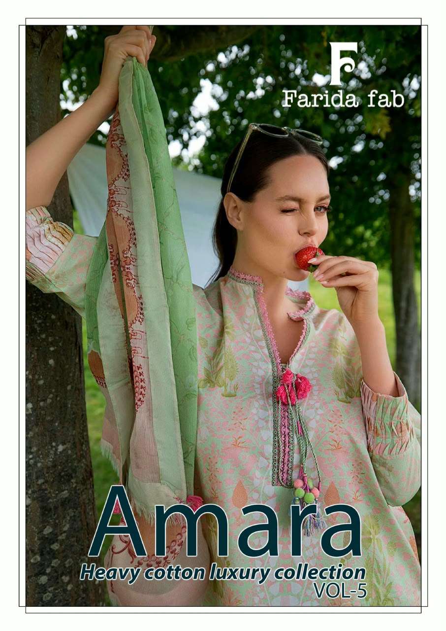 FARIDA FAB AMARA HEAVY COTTON LUXURY COLLECTION VOL 5 COTTON DIGITAL PRINT SALWAR SUIT 
