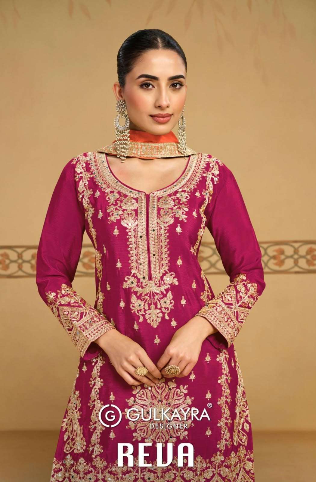 GULKAYRA DESIGNER REVA CHINON HEAVY EMBROIDERED DESIGNER WORK FESTIVE WEAR SUIT