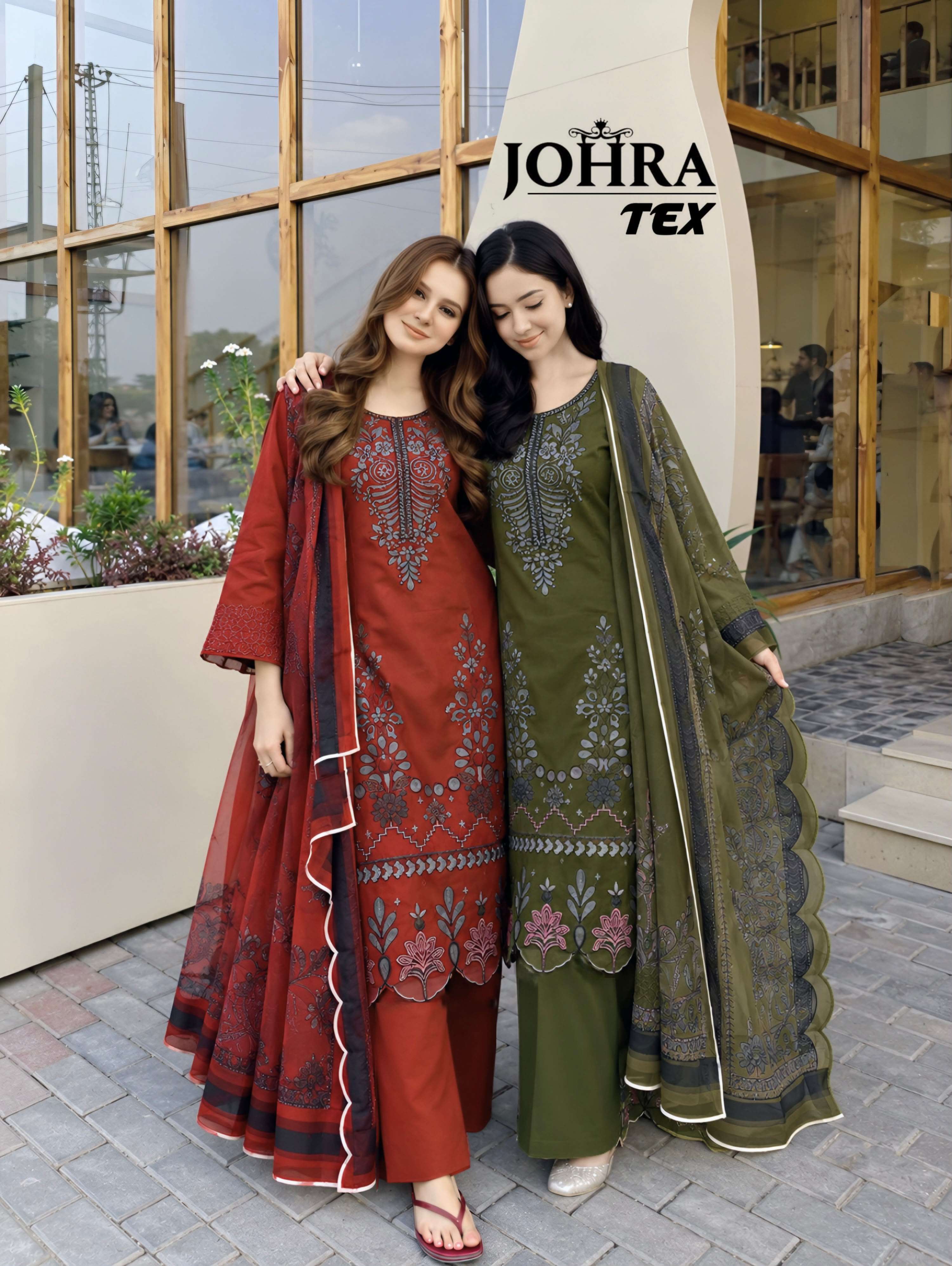JOHRA TEX JT 189 EF COTTON WITH EMBROIDERED DESIGNER PAKISTANI SUIT