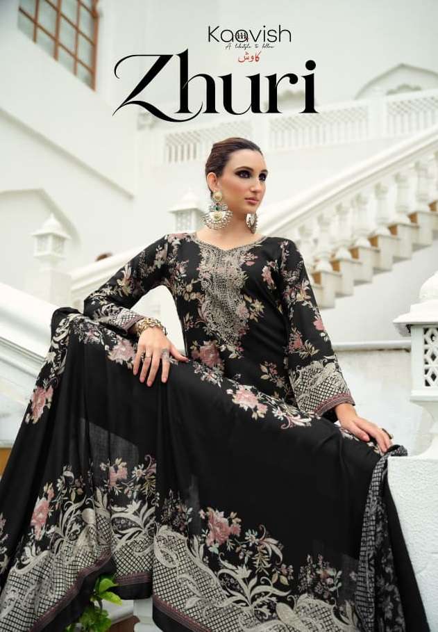 KAAVISH ZHURI VISCOSE PASHMINA DIGITAL PRINT WITH EMBROIDERY WORK SUIT