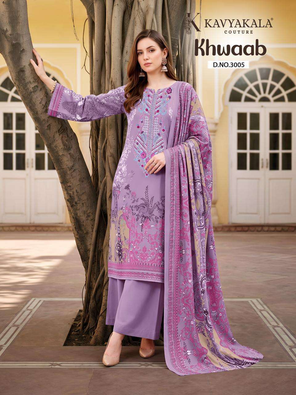 KAVYA‎ KALA COUTURE KHWAAB VOL 3 COTTON DIGITAL PRINTS WITH FANCY WORK SUIT 