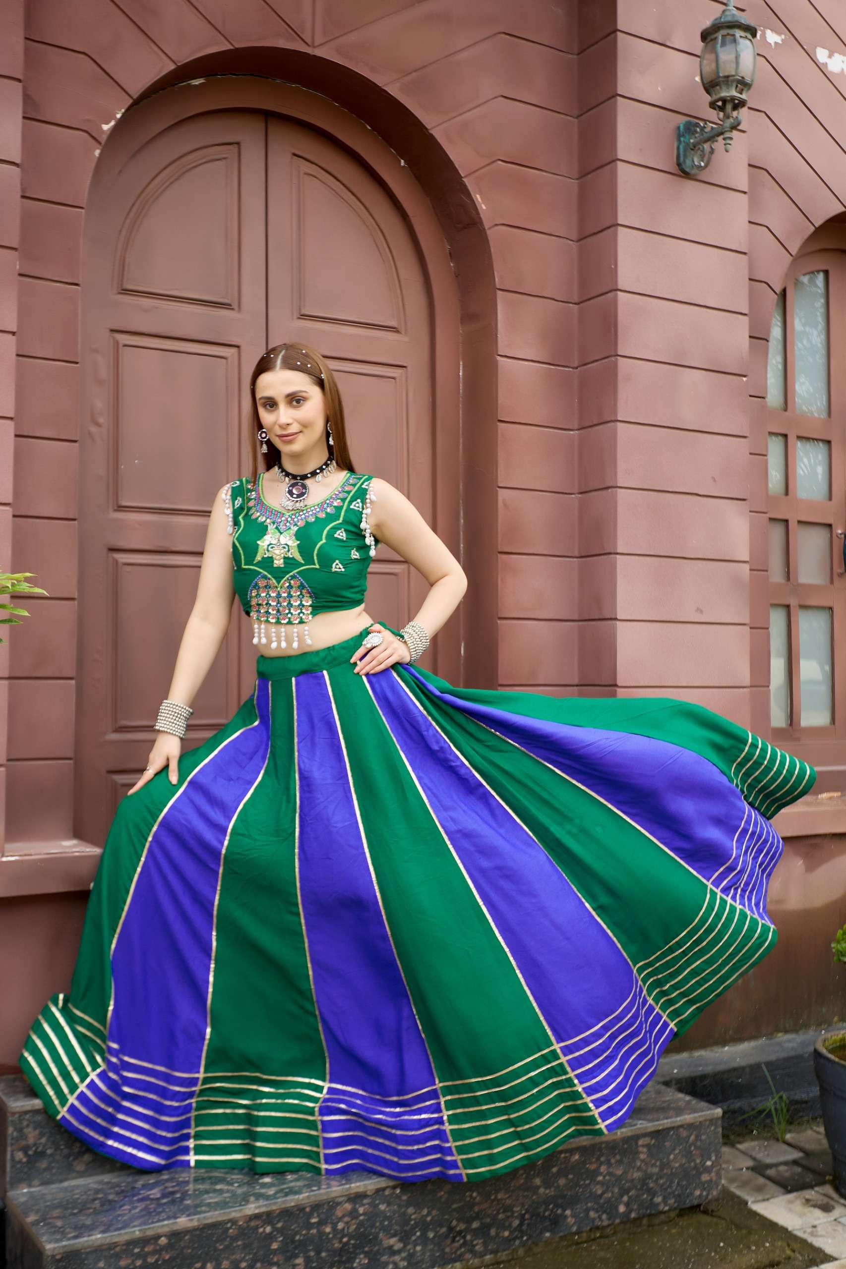  KD 08 COTTON DESIGNER WORK NAVRATRI WEAR LEHENGA CHOLI 