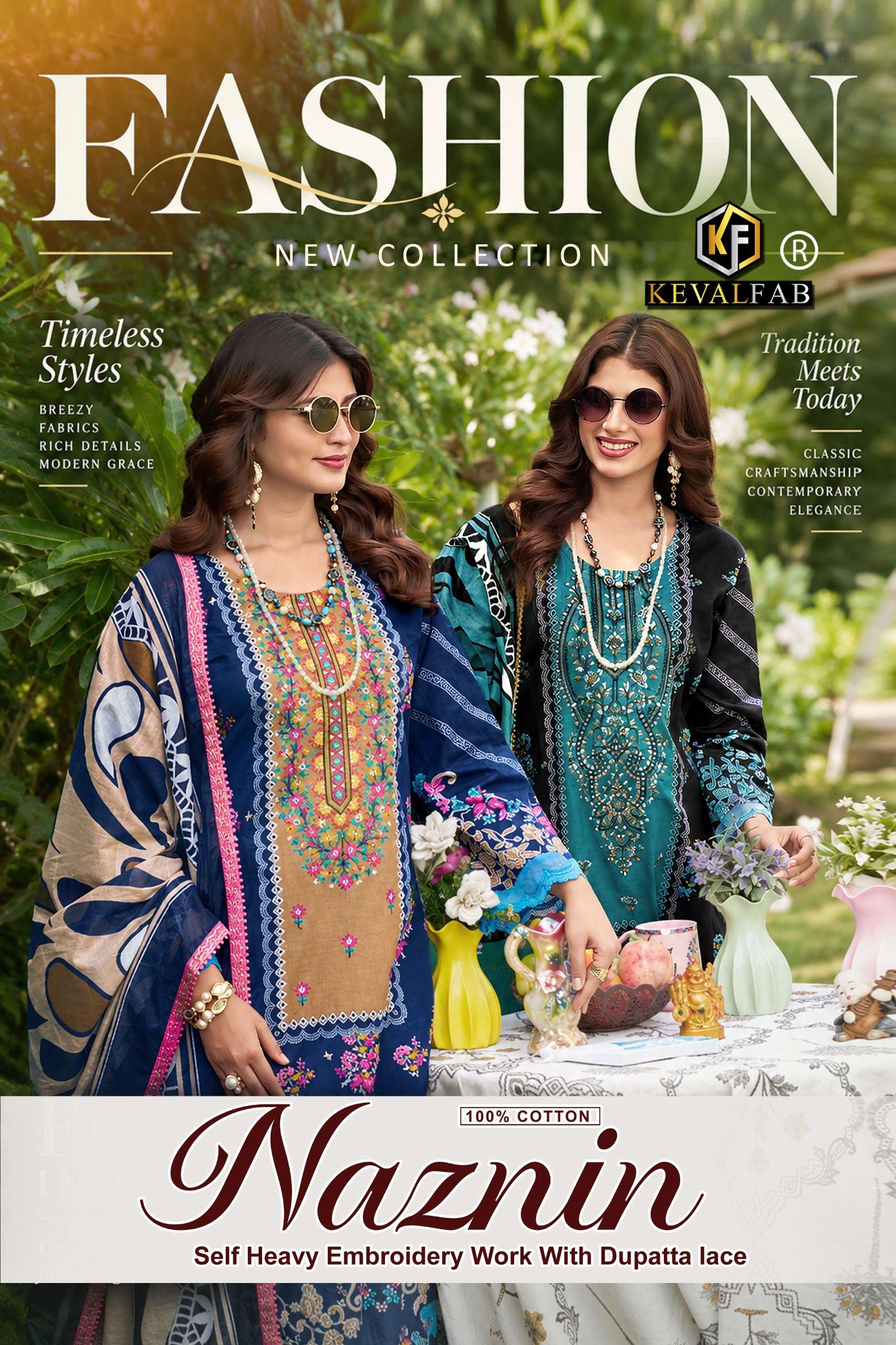 KEVAL FAB NAZNIN COTTON FANCY EMBROIDERY WORKS SUIT