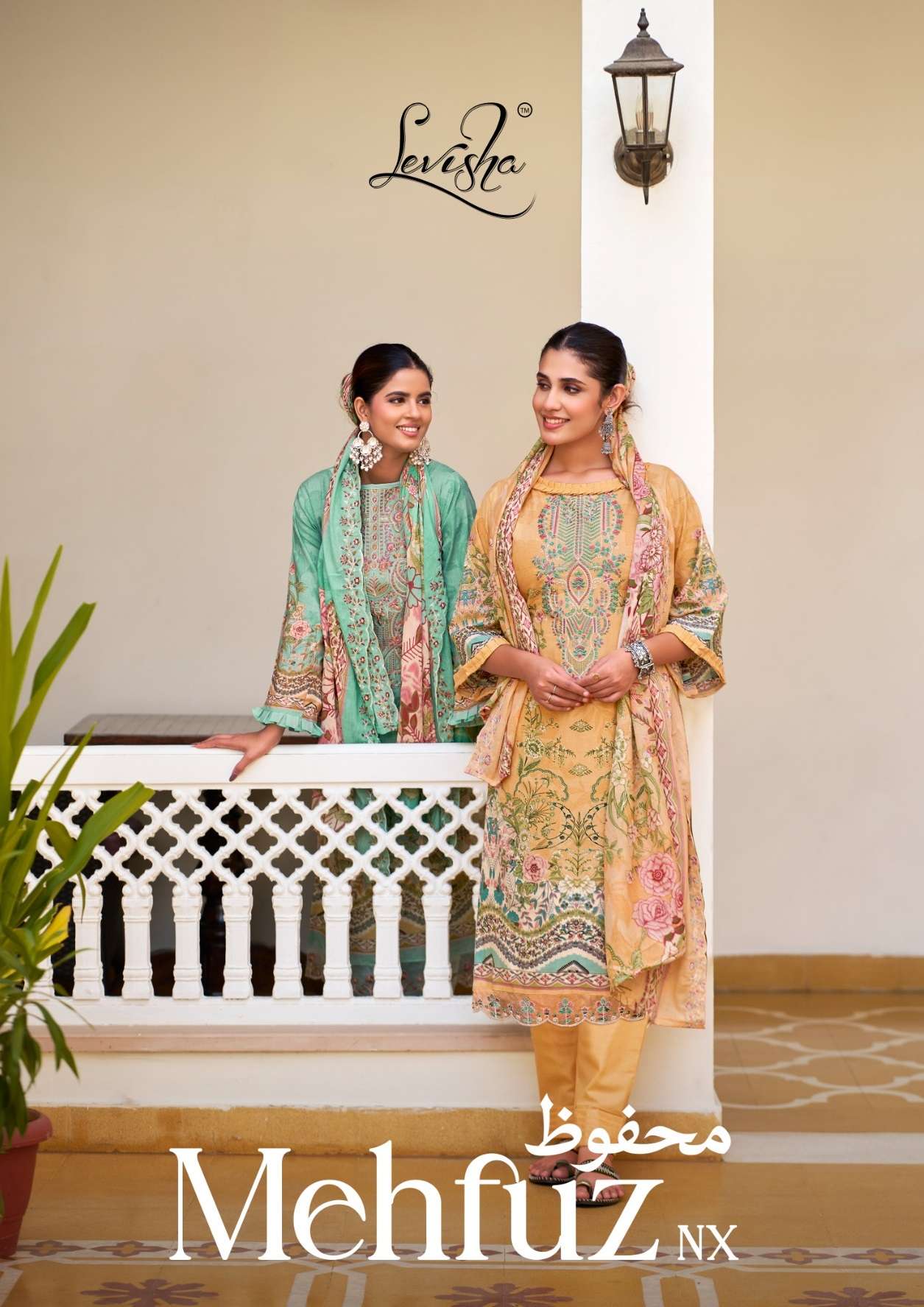 LEVISHA MEHFUZ NX LAWN COTTON DIGITAL PAKISTANI STYLE PRINT WITH WORK SUIT