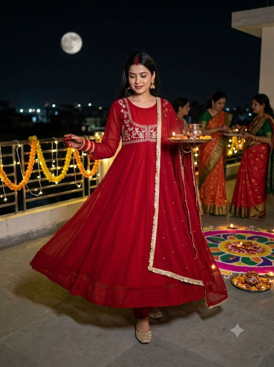 LG 2155 GEORGETTE DESIGNER FESTIVE WEAR LADIES SUIT