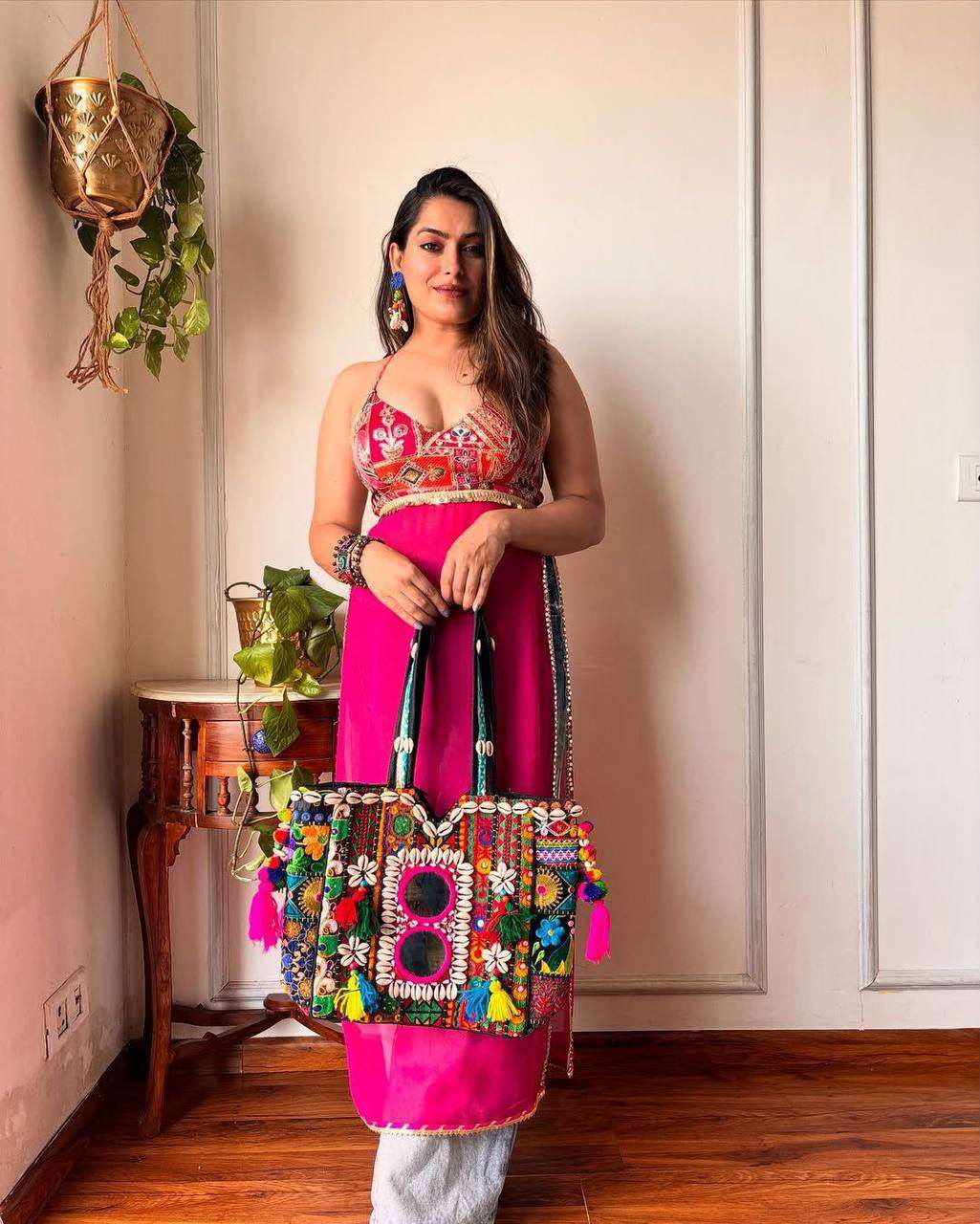 LG 655 GEORGETTE SEQUENCE EMBROIDERY WORK NAVRATRI WEAR LADIES KURTI 