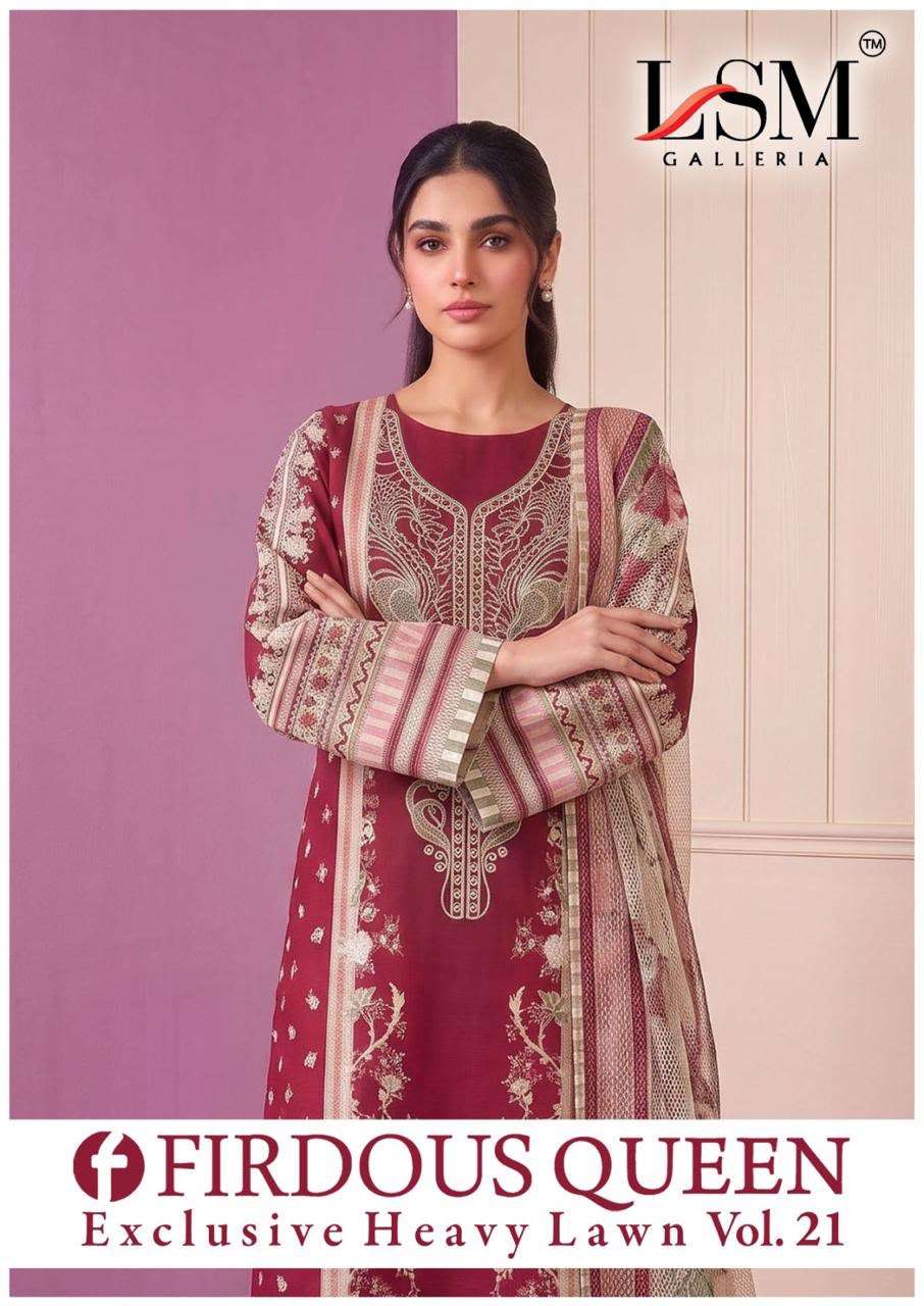 LSM GALLERIA FIRDOUS QUEEN LAWN VOL 21 LAWN COTTON DIGITAL PRINT SALWAR SUIT 