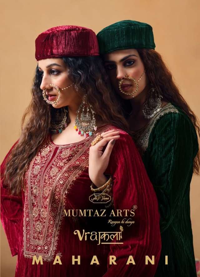 MUMTAZ ARTS MAHARANI VELVET EMBROIDERY HEAVY DESIGNER WORKED SUIT