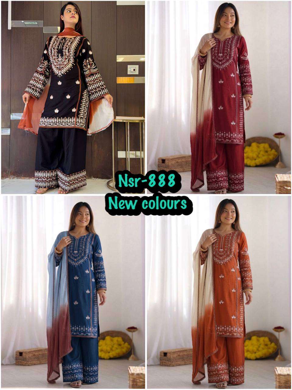 NSR 888 COTTON THREAD WORK DESIGNER PAKISTANI STYLE LADIES SUIT