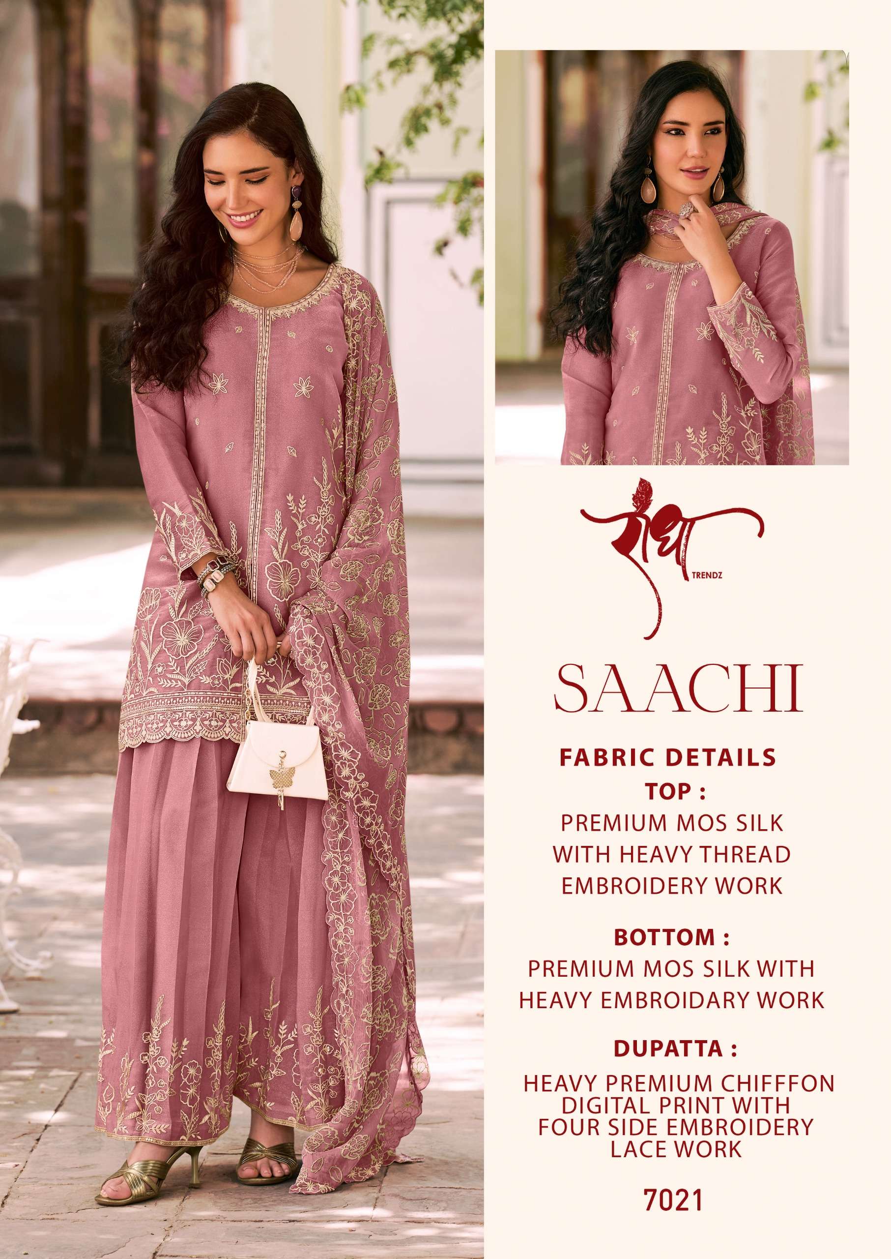 RADHA TRENDZ SAACHI SILK WITH HEAVY EMBROIDERY DESIGNER FESTIVE WEAR LADIES SUIT