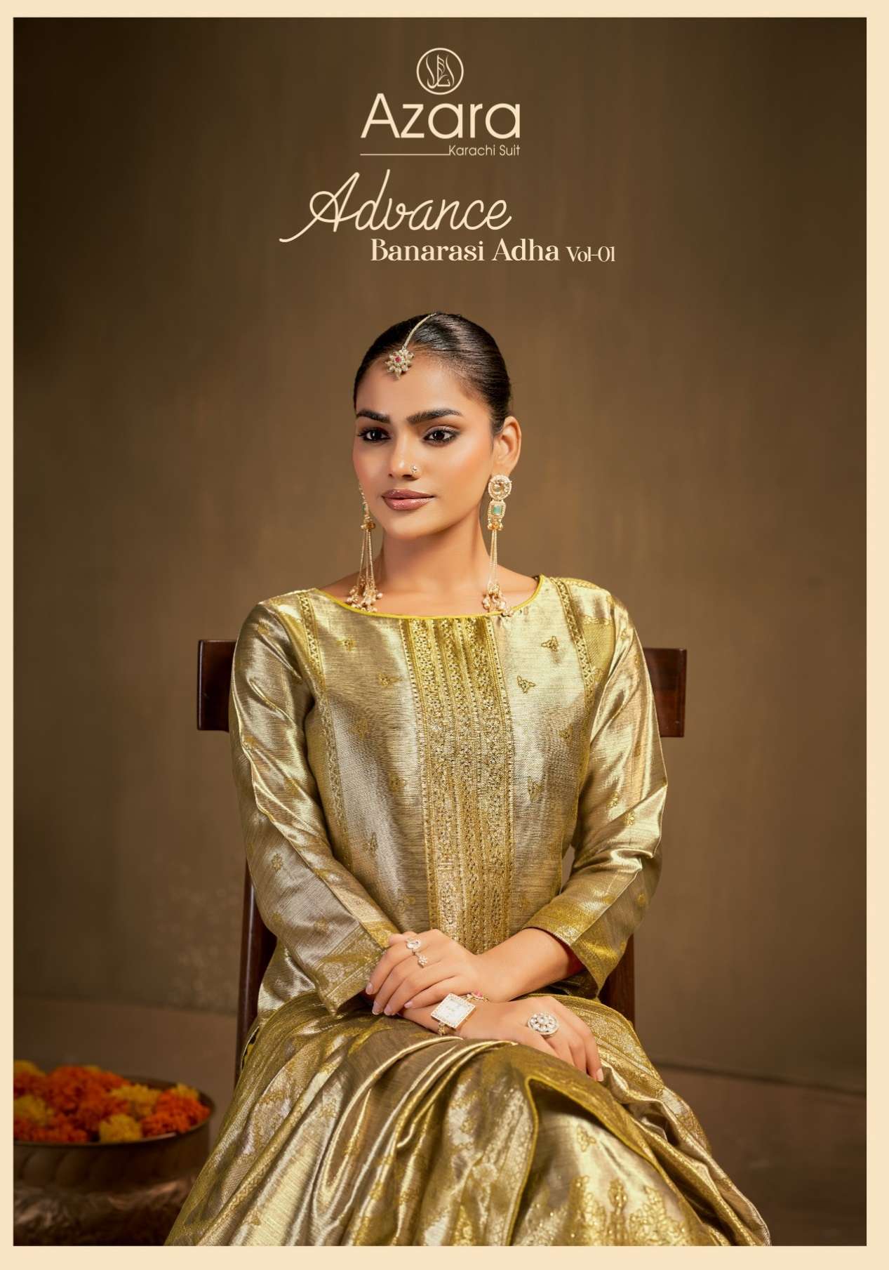RADHIKA FASHION AZARA ADVANCE BANARASHI ADAH JACQUARD DESIGNER WORK SUIT