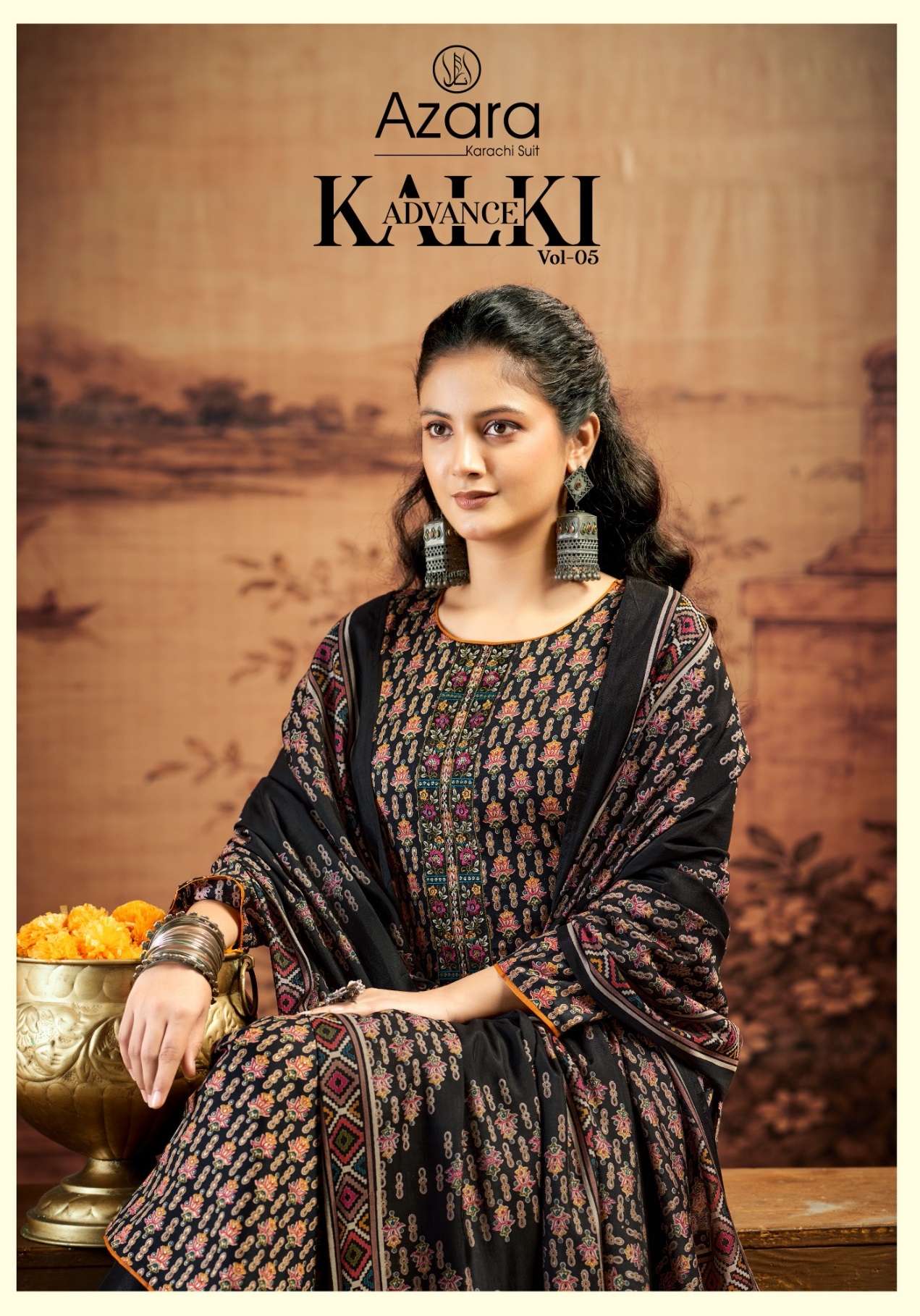 RADHIKA FASHION AZARA KALKI ADVANCE VOL 5 JAM SATIN PRINT WITH EMBROIDERY WORK SUIT