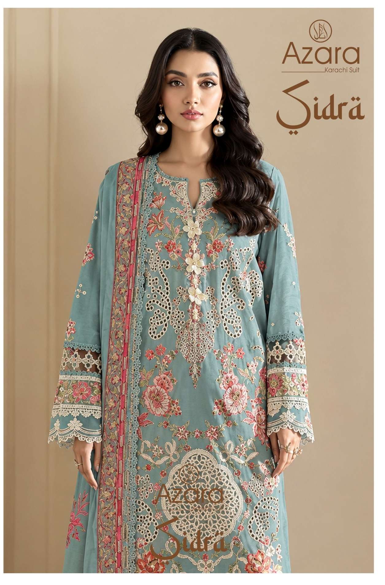 RADHIKA FASHION AZARA SIDRA COTTON EMBROIDERY WORK SUIT