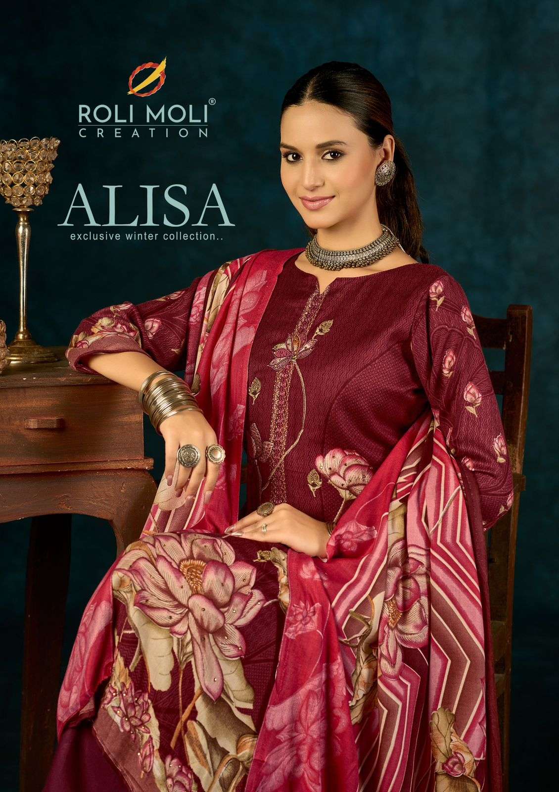 ROLI MOLI CREATION ALISA PASHMINA PRINT WITH FANCY EMBROIDERY WORK SUIT