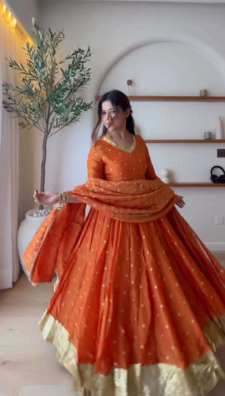 RTC 6075 SILK DESIGNER PARTY WEAR LADIES ANARKALI GOWN STYLE SUIT 