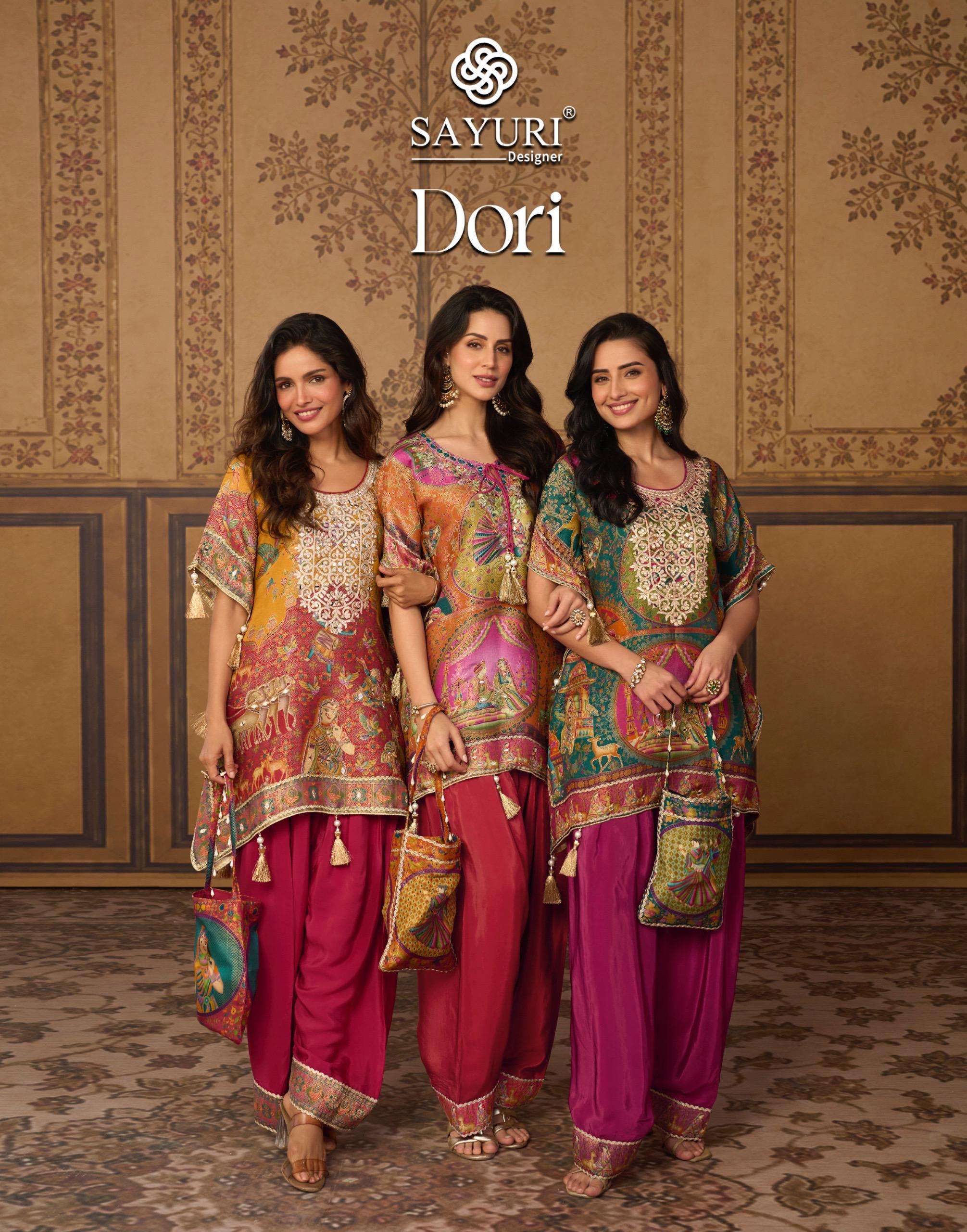 SAYURI DESIGNER DORI JACQUARD SILK DESIGNER FESTIVE WEAR TOP WITH BOTTOM PAIR 