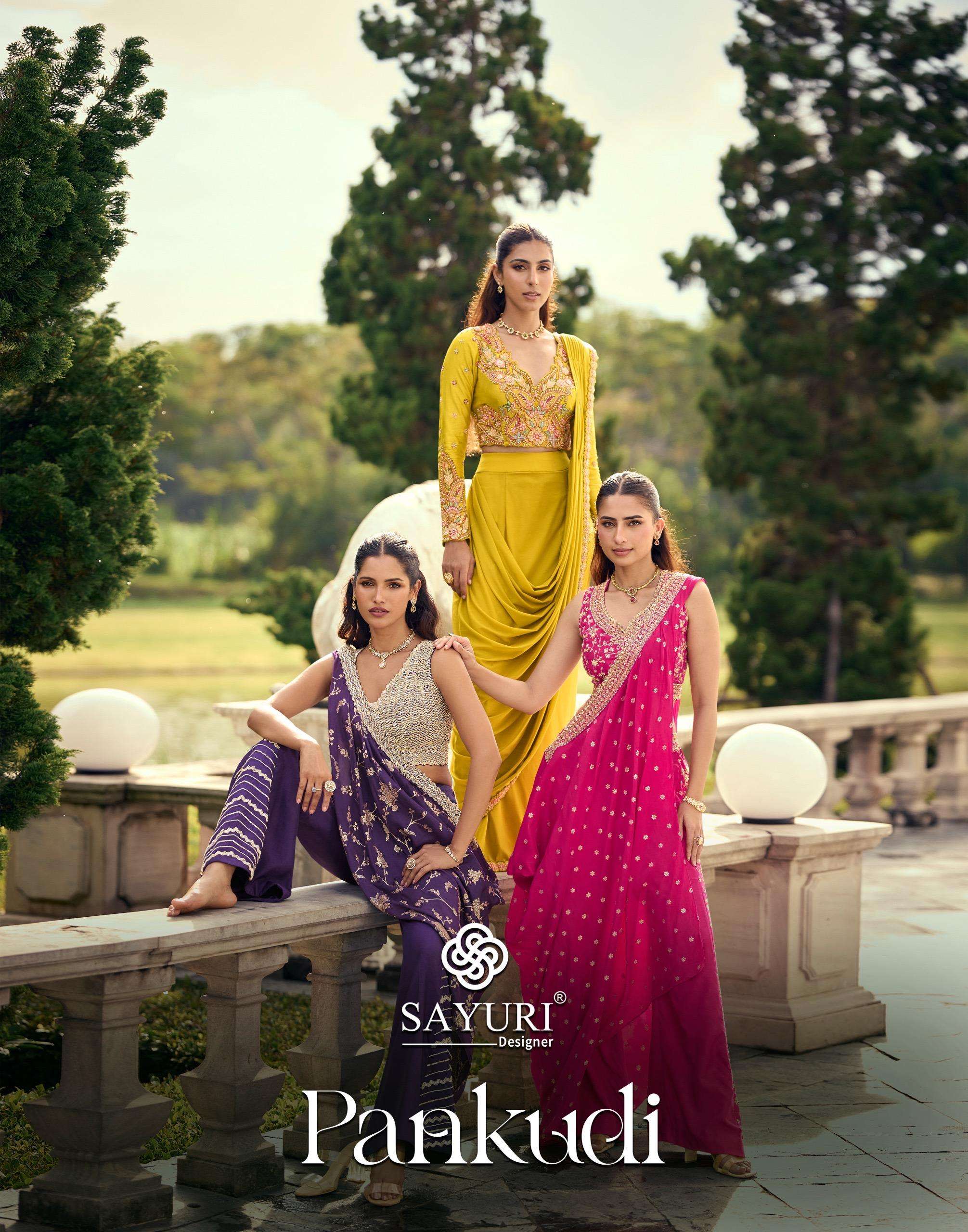SAYURI DESIGNER PANKUDI VISCOS JACQUARD DESIGNER HEAVY DESIGNER WEDDING FUNCTION WEAR LADIES SUIT