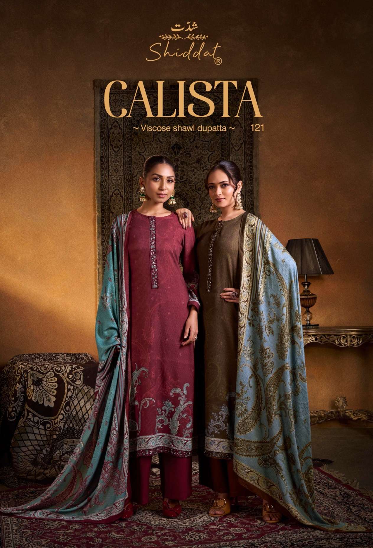 SHIDDAT CALISTA 121 PASHMINA DIGITAL PRINT WITH EMBROIDERY DESIGNER WORK SUIT