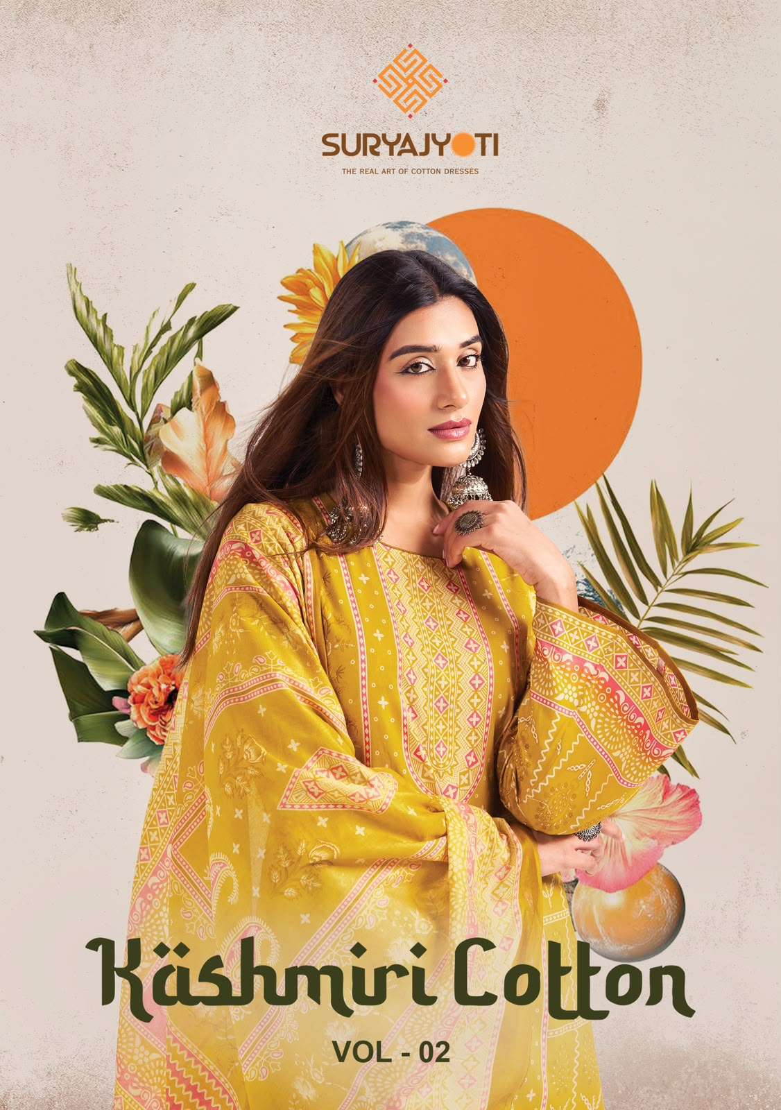 SURYAJYOTI KASHMIRI COTTON VOL 2 COTTON PRINT FANCY WORK SUIT