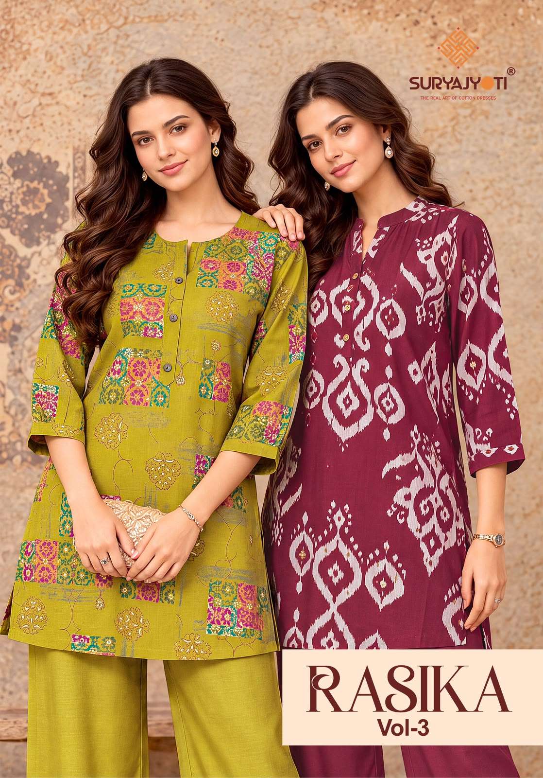 SURYAJYOTI RASIKA VOL 3 FANCY PRINT LADIES TOP WITH BOTTOM PAIR 