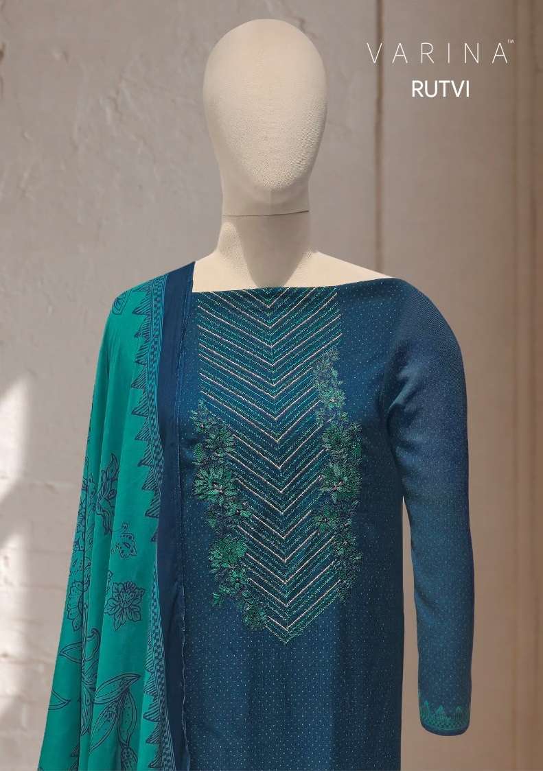 VARINA FAB RUTVI PASHMINA DIGITAL PRINT WITH EMBROIDERY DESIGNER WORK SUIT