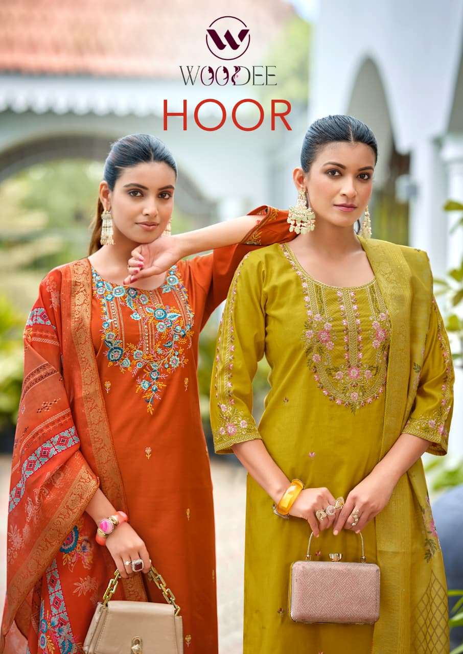 WOODEE HOOR VISCOSE FANCY EMBROIDERIES WORK LADIES 3PCS SET COLLECTION 