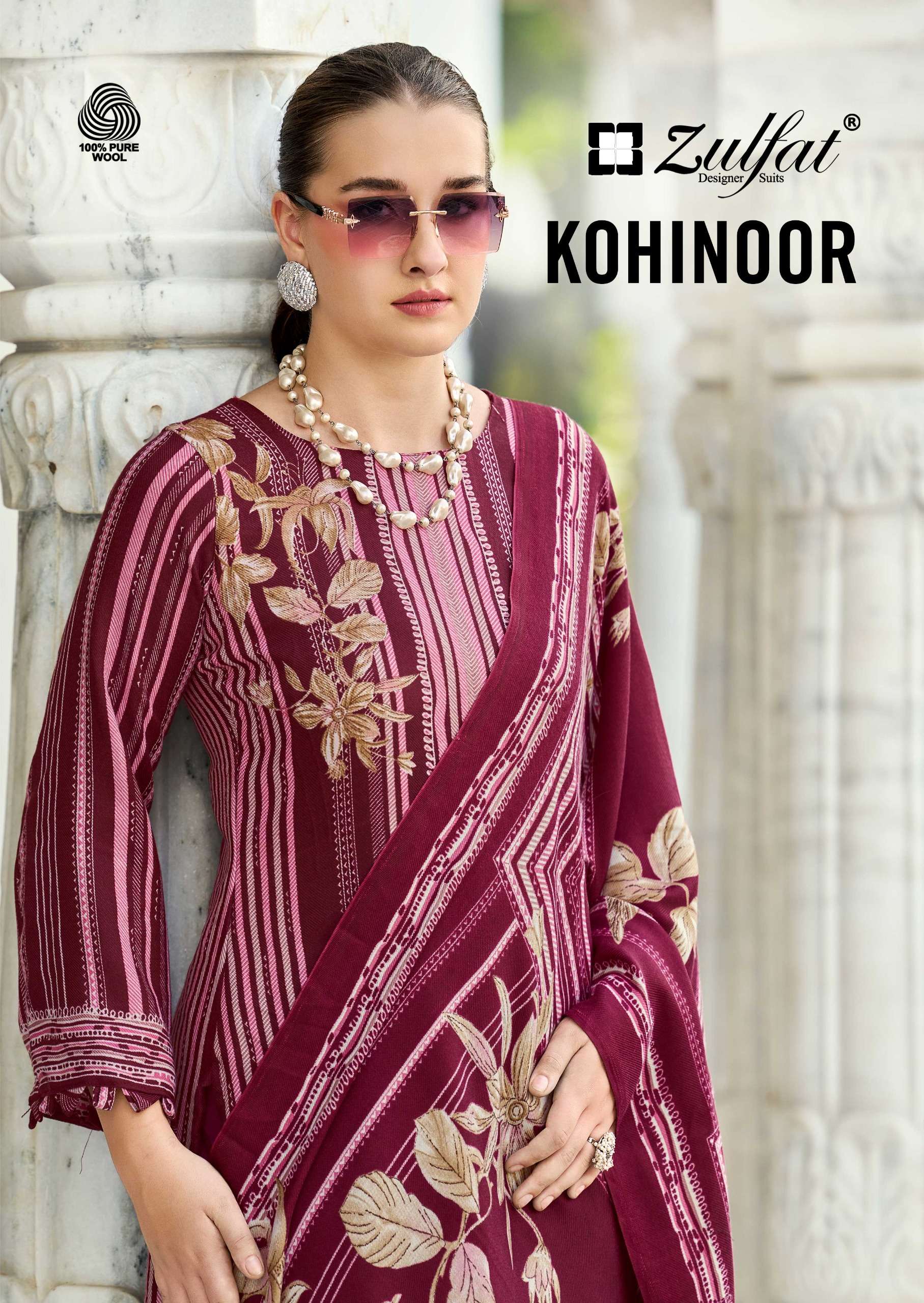 ZULFAT DESIGNER SUITS KOHINOOR WOOLLEN PASHMINA PRINTED WINTER WEAR SUIT