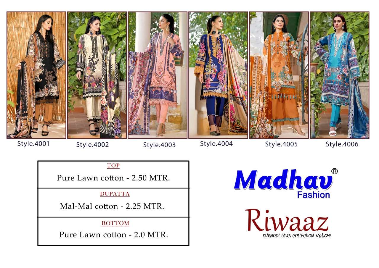 MADHAV FASHION RIWAAZ VOL 4 