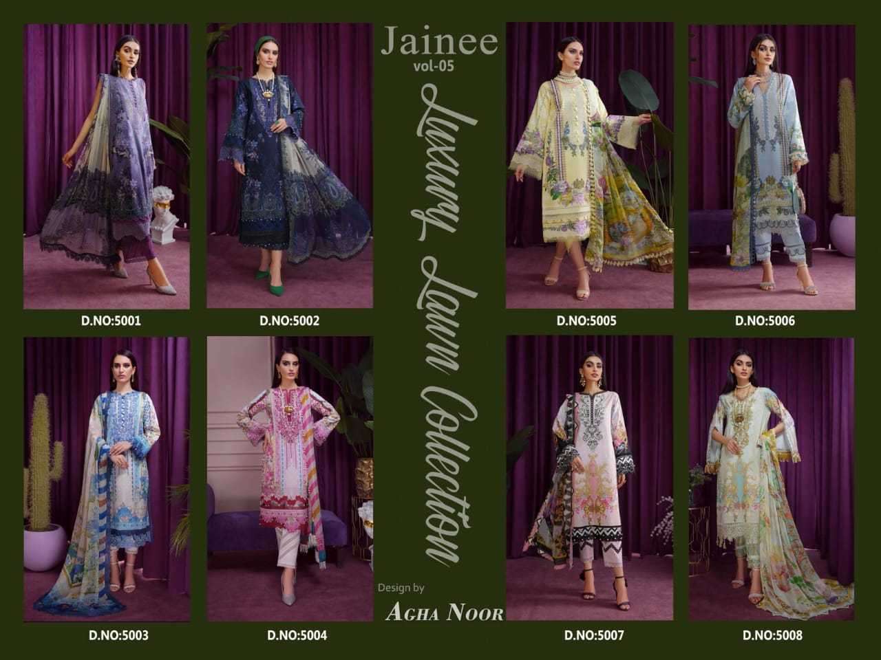 AGHA NOOR JAINEE VOL 5 LUXURY LAWN COLLECTION