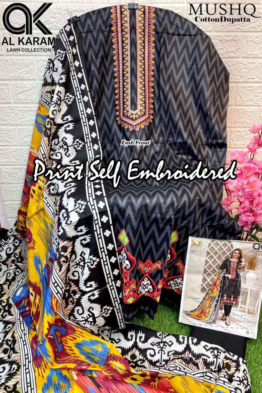 AL KARAM MUSHQ SELF EMBROIDERED COLLECTION 