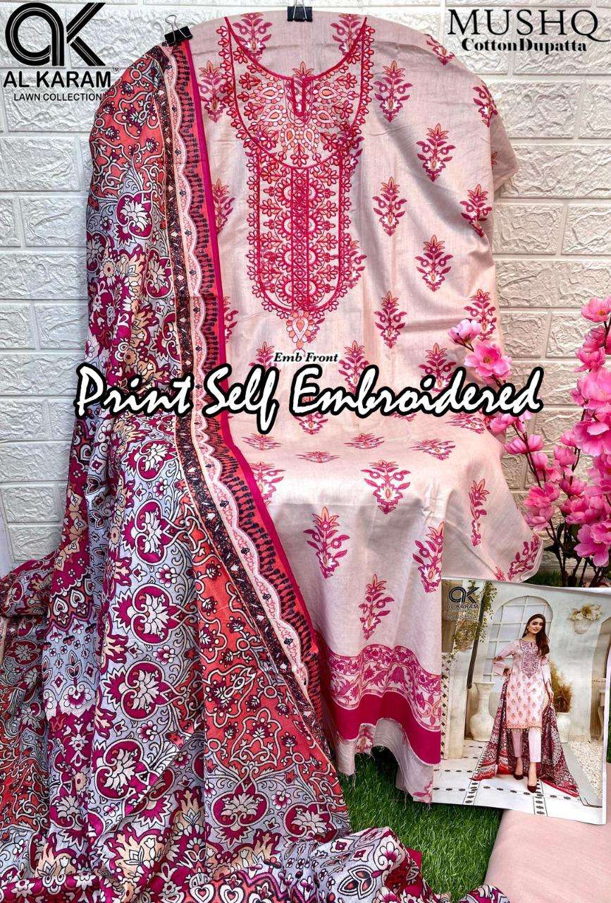 AL KARAM MUSHQ SELF EMBROIDERED COLLECTION 