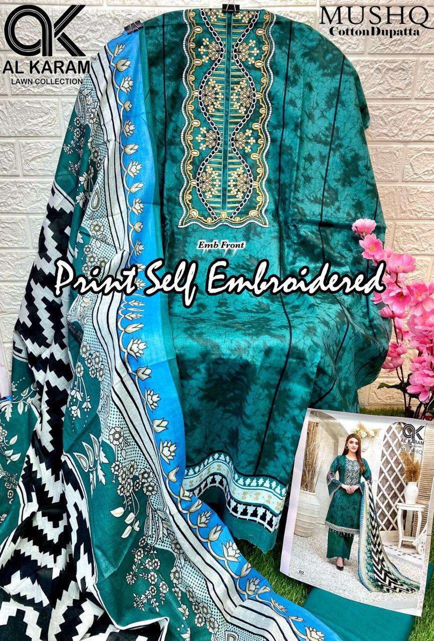 AL KARAM MUSHQ SELF EMBROIDERED COLLECTION 