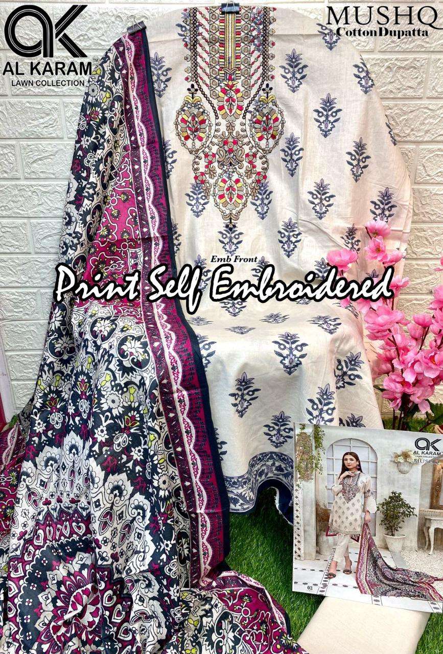 AL KARAM MUSHQ SELF EMBROIDERED COLLECTION 