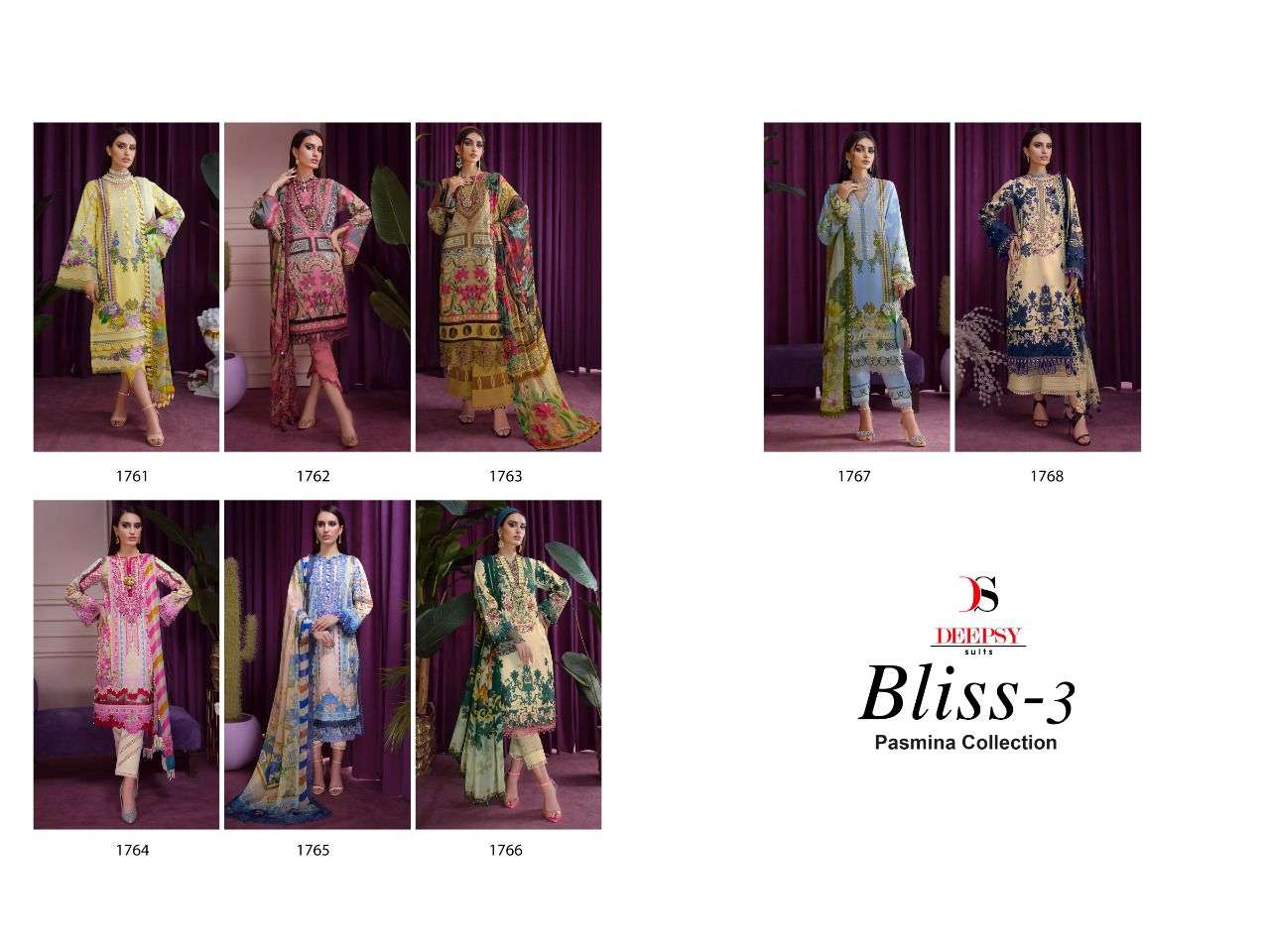 DEEPSY SUITS BLISS LAWN 22 VOL 3 PASHMINA