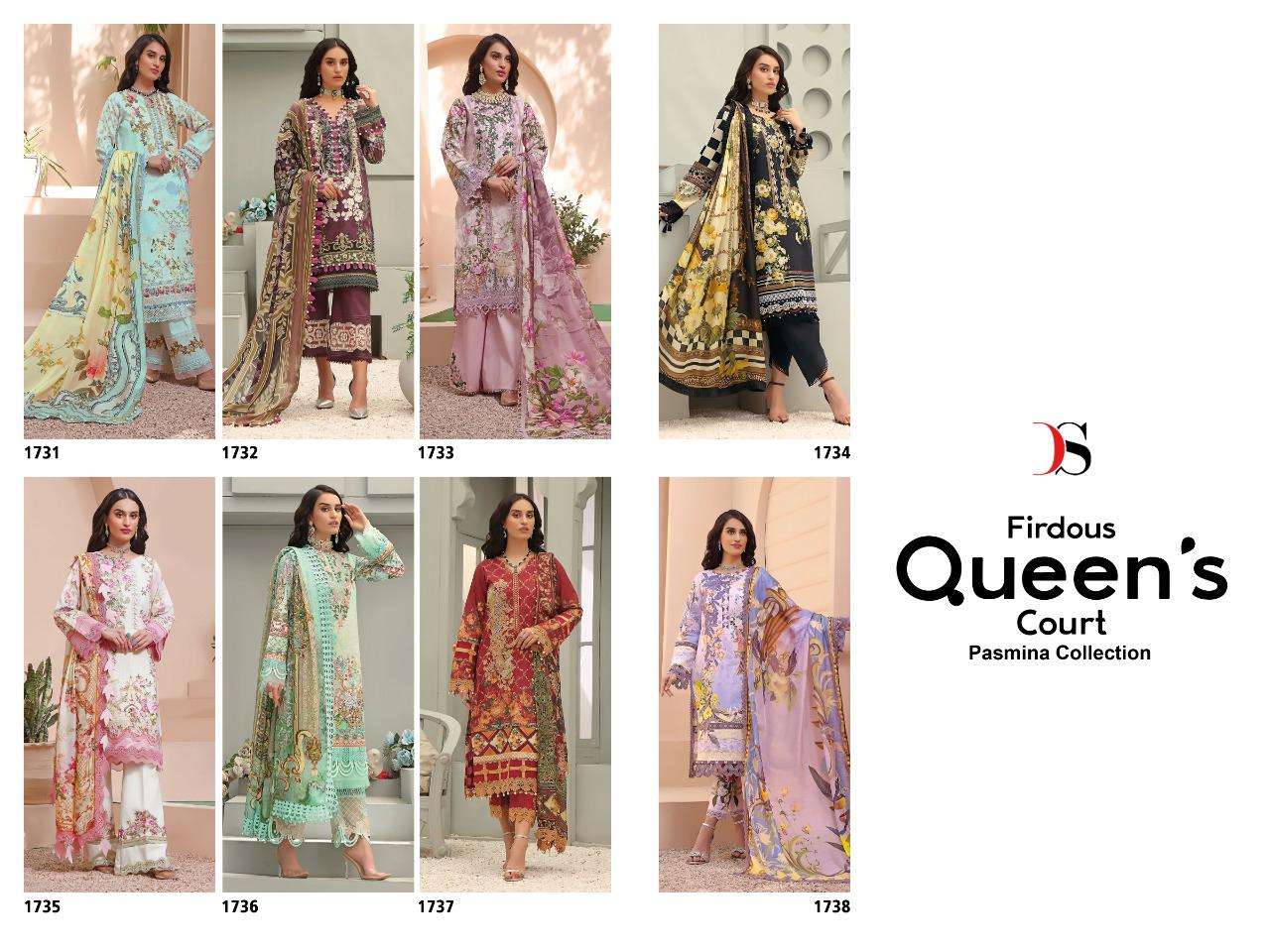 DEEPSY SUITS FIROUDS QUEENS COURT PASHMINA COLLECTION