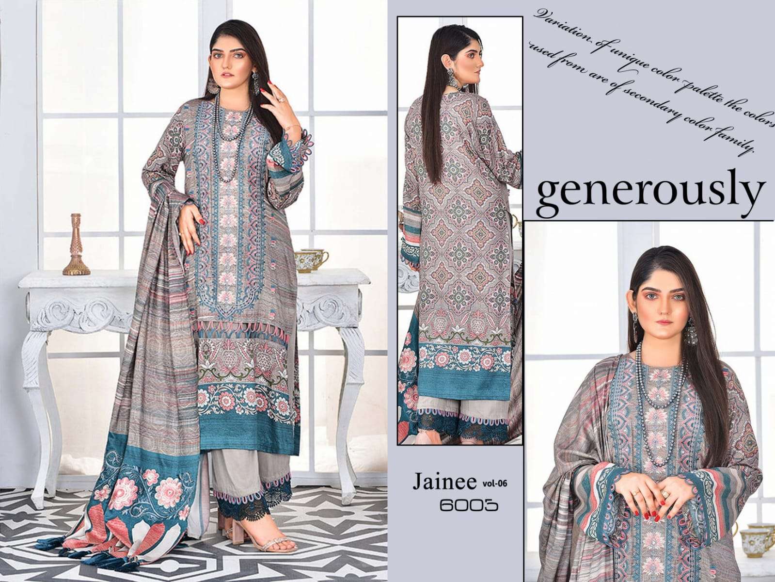 AGHA NOOR JAINEE VOL 6 LUXURY LAWN COLLECTION