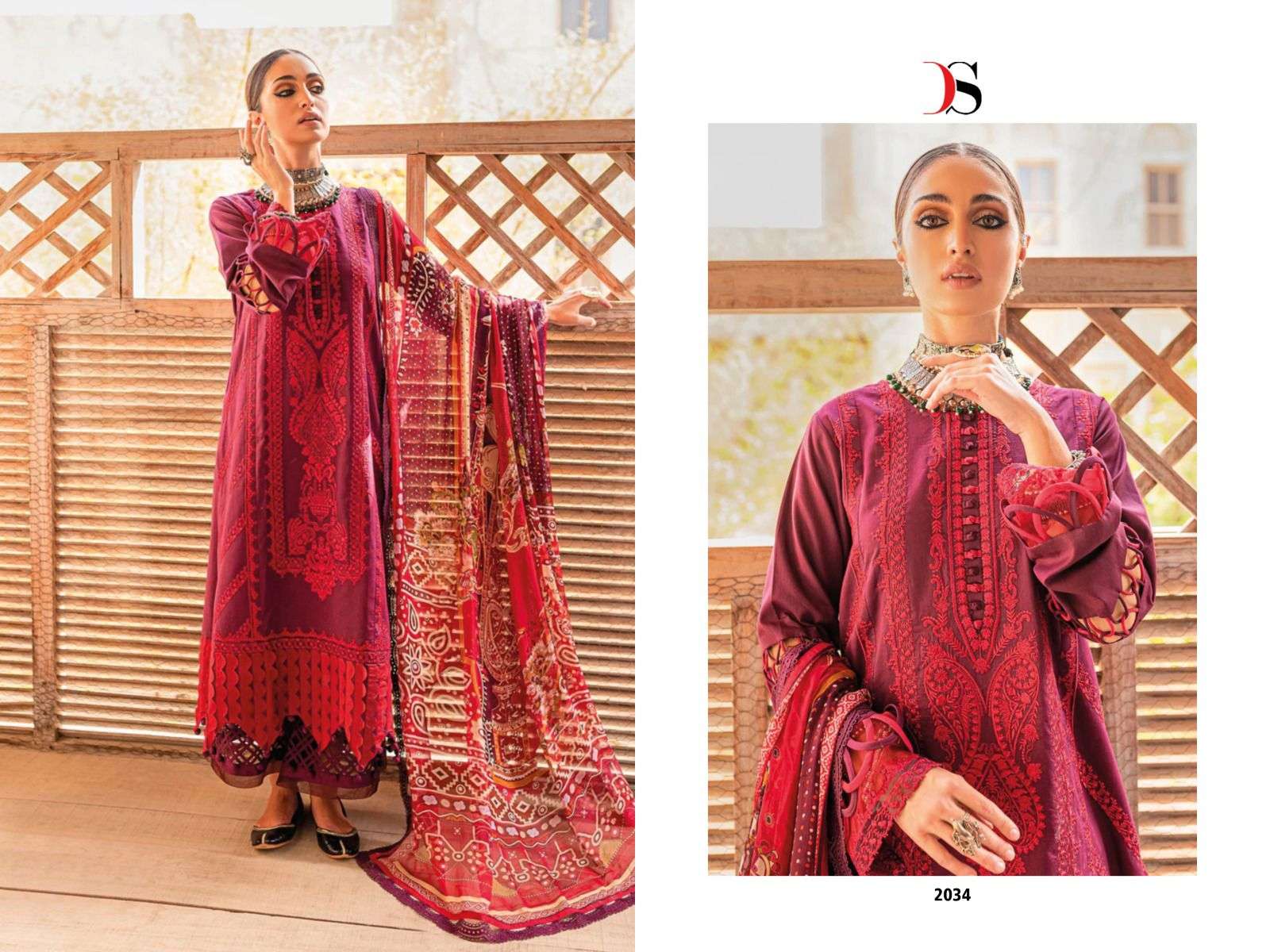DEEPSY SUITS FIRDOUS OMBRE EMBROIDERED