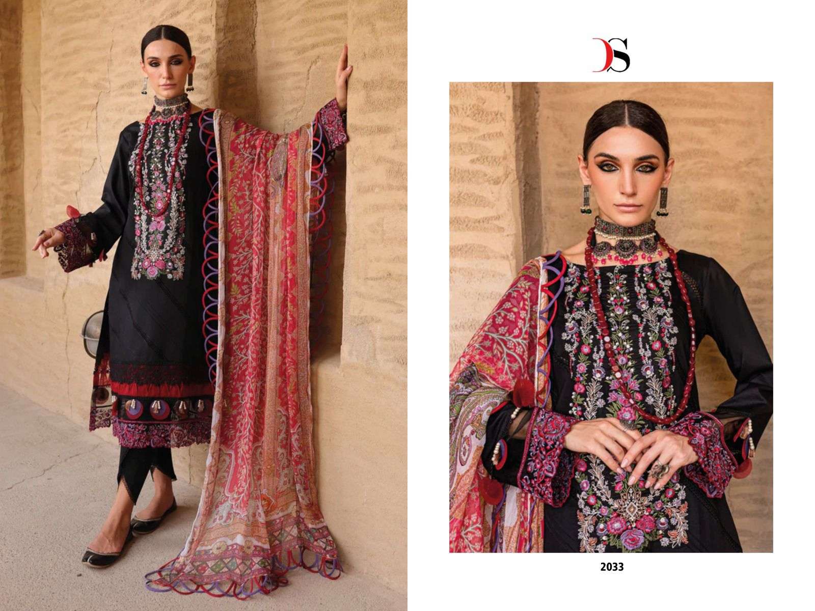 DEEPSY SUITS FIRDOUS OMBRE EMBROIDERED