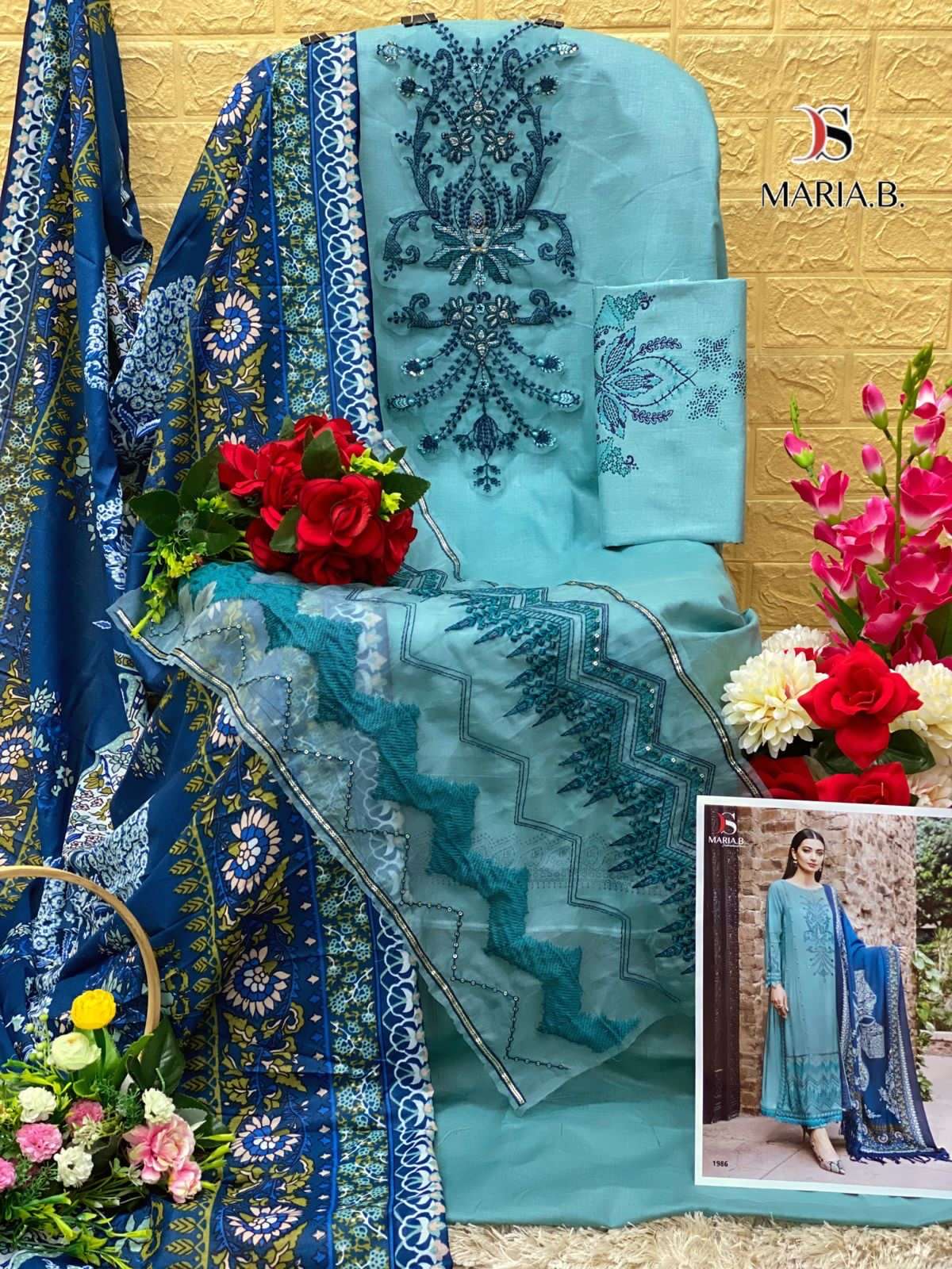  DEEPSY SUITS MARIA B EMBROIDERED LAWN D NO 1983 & 1986