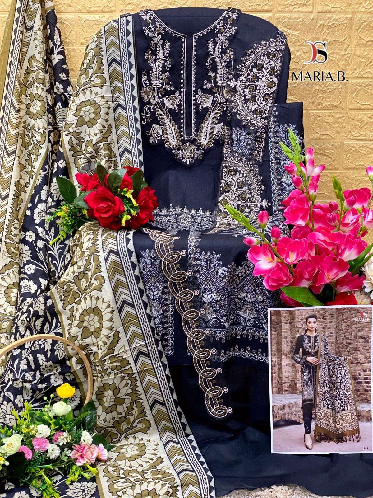  DEEPSY SUITS MARIA B EMBROIDERED LAWN D NO 1983 & 1986