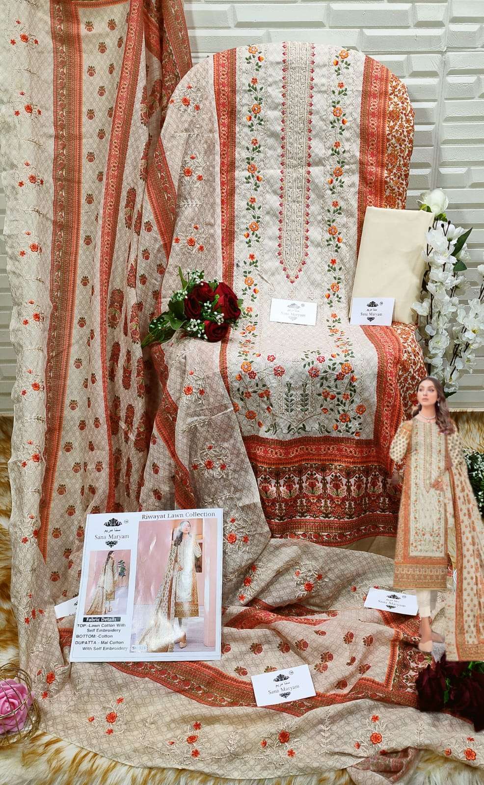 SANA MARYAM RIWAYAT LAWN COLLECTION 