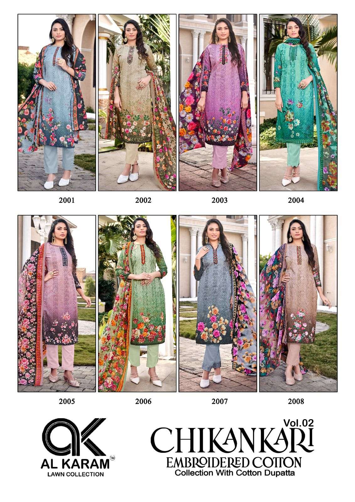 AL KARAM CHIKANKARI EMBROIDERED COTTON COLLECTION VOL 2
