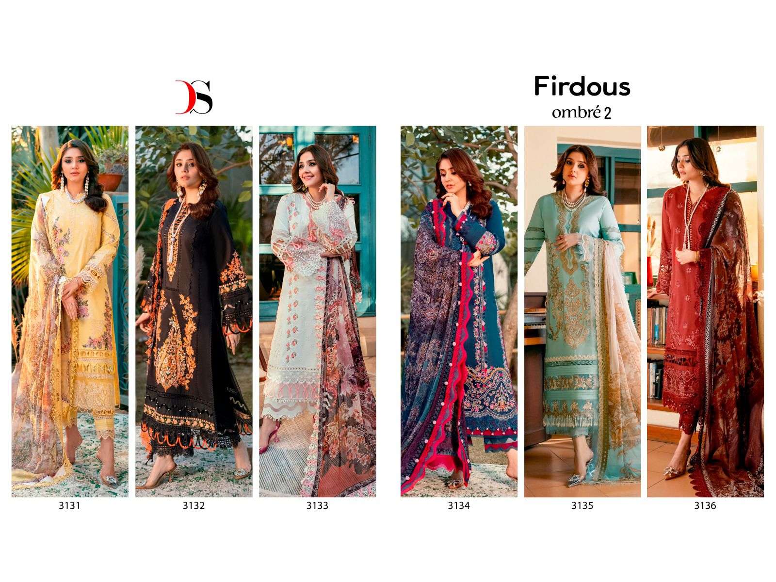 DEEPSY SUITS FIRDOUS OMBRE EMBROIDERED VOL 2