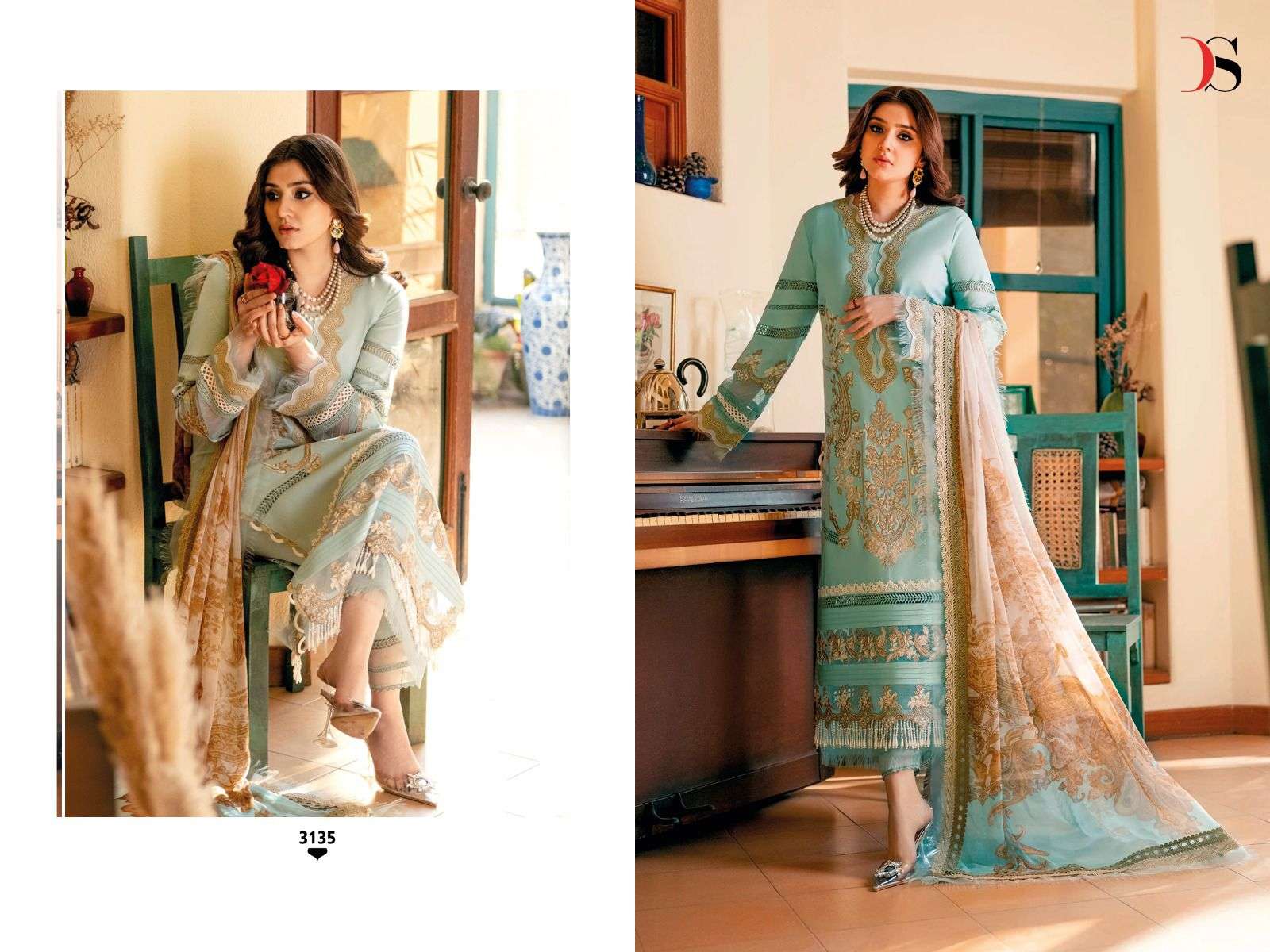 DEEPSY SUITS FIRDOUS OMBRE EMBROIDERED VOL 2 NX 
